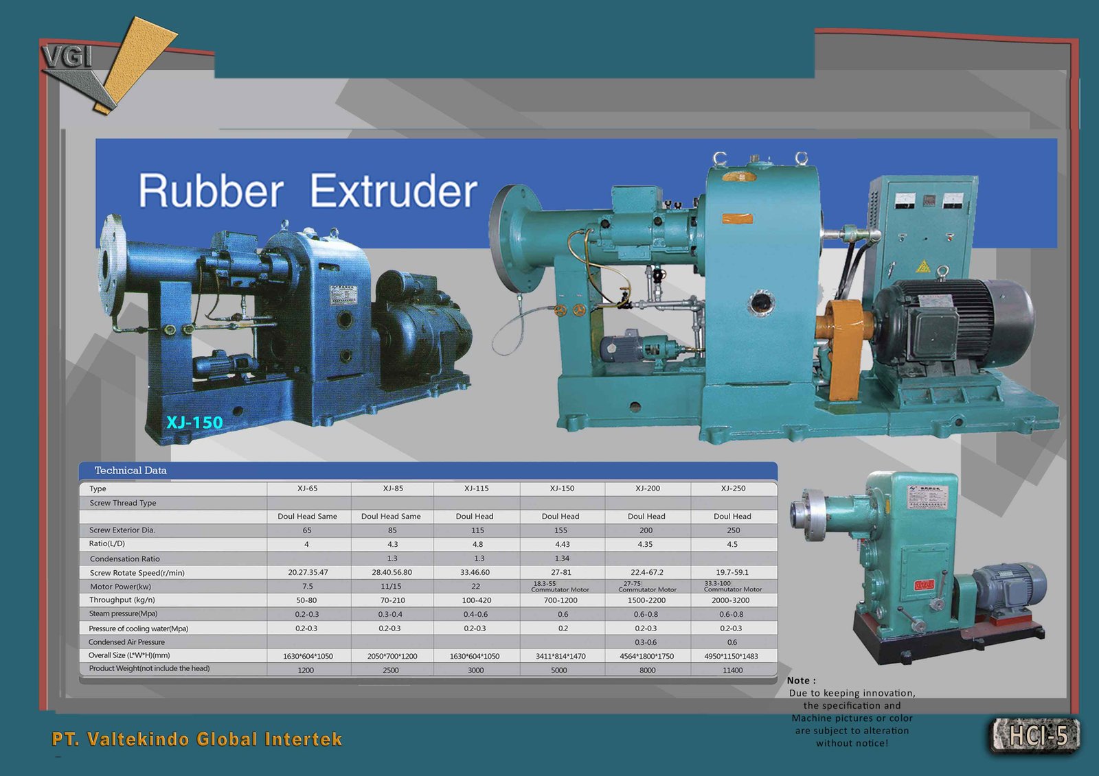 Rubber Extruder Karet Hot Feed