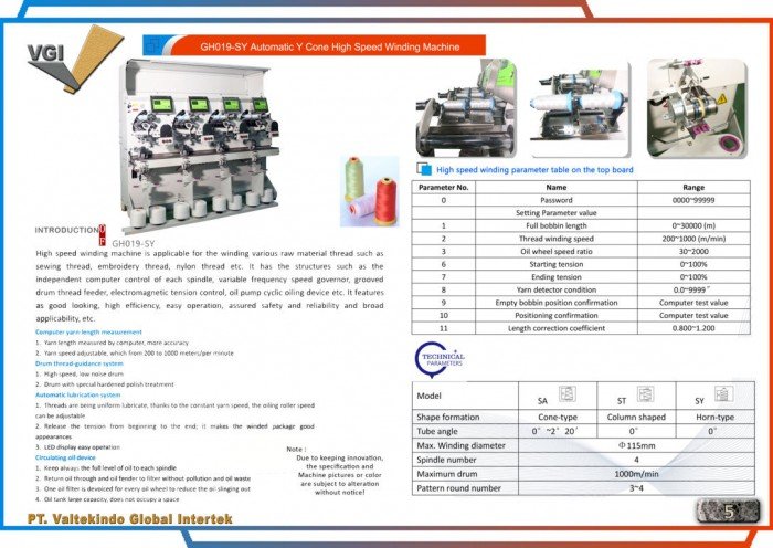 Automatic Y Cone High Speed Winding Machine