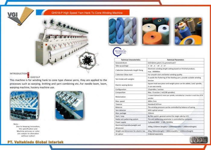 High speed Yarn Hank To Cone Winding Machine