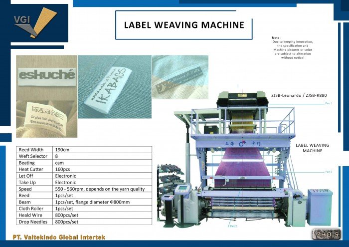 Mesin pembuat Label / Tenun label / Label making machine / Label Weaving Machine / Label Loom