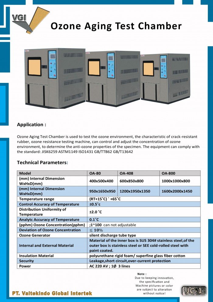 ozone aging test chamber