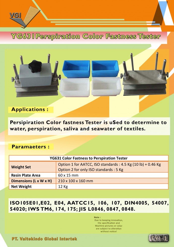 Perspiration Color Fastness Tester 