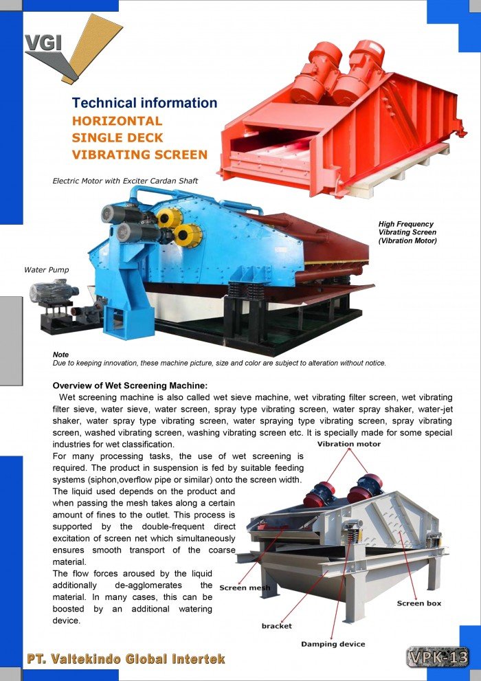 Single Deck Vibrating Screen