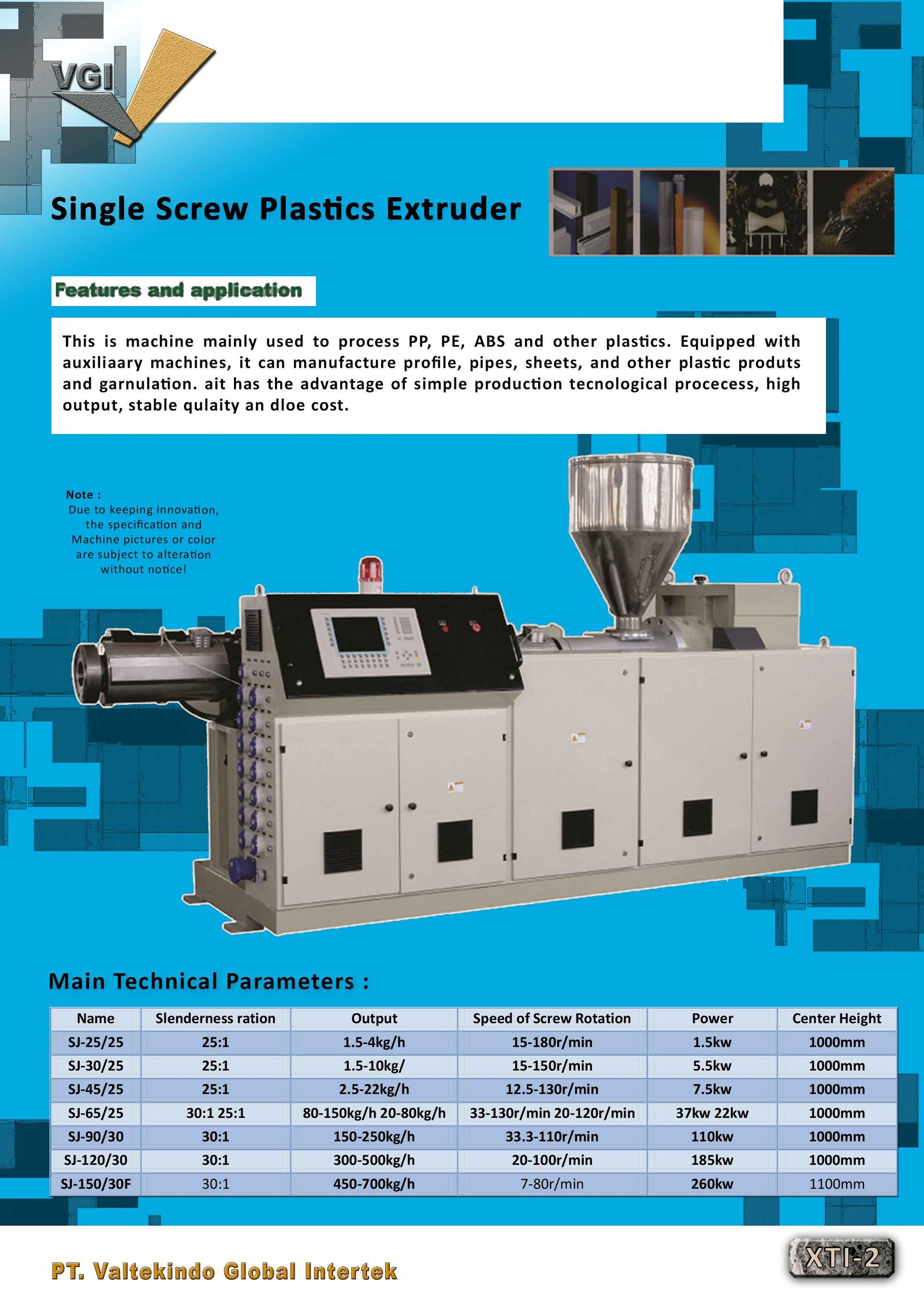 Single Screw Plastics Extruder