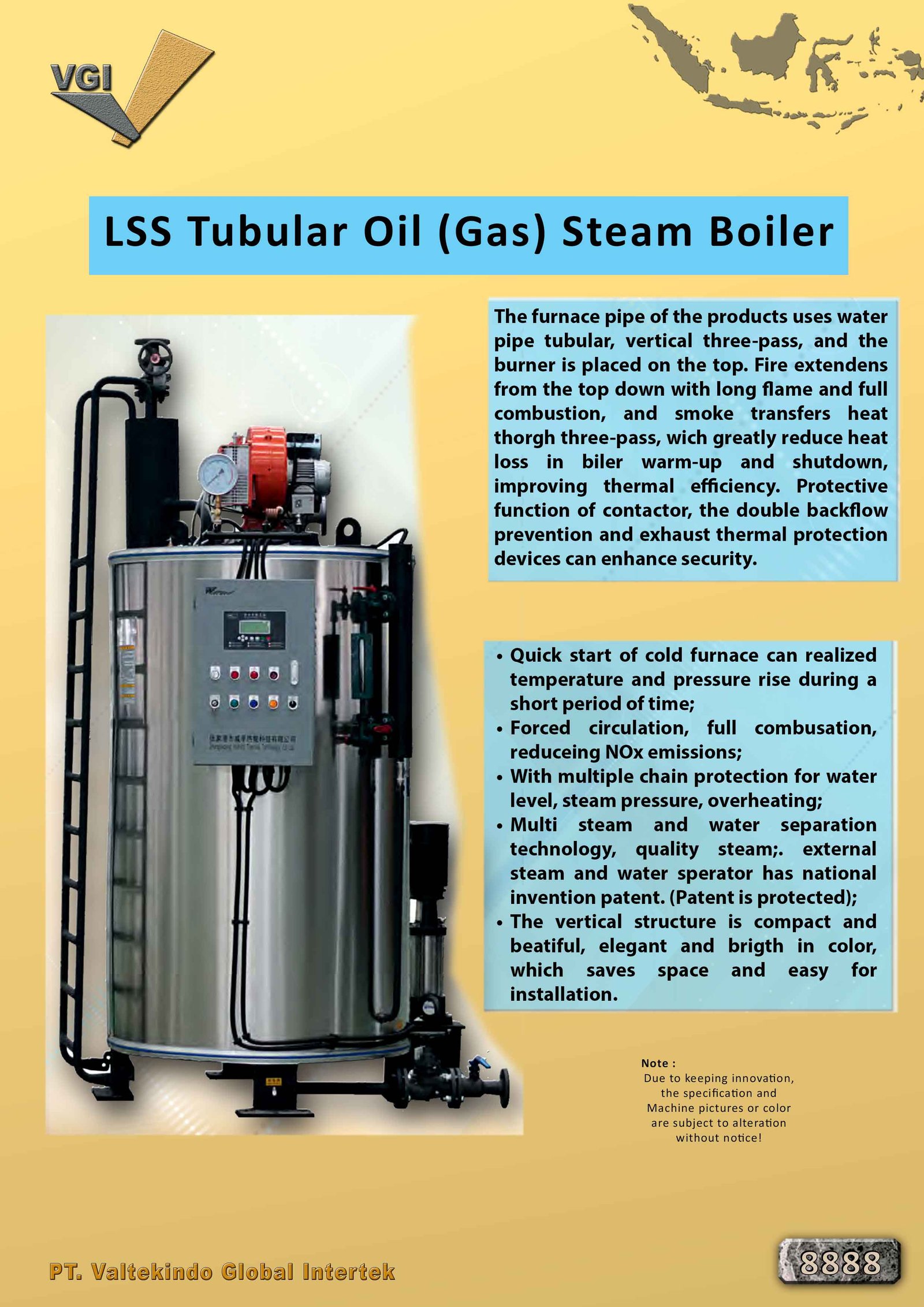 Tubular Oil (Gas) Steam boiler LSS