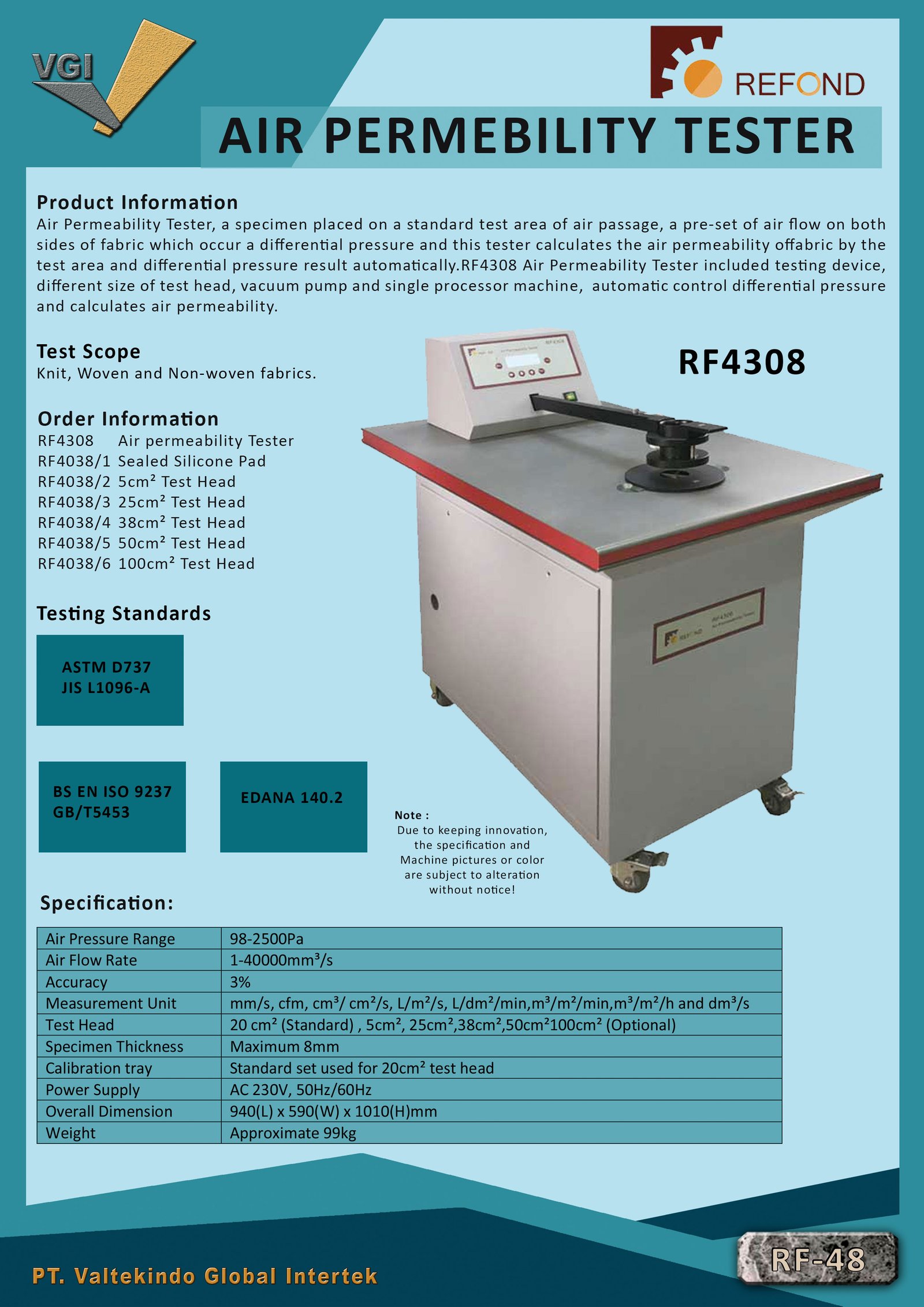 Air Permeability Tester