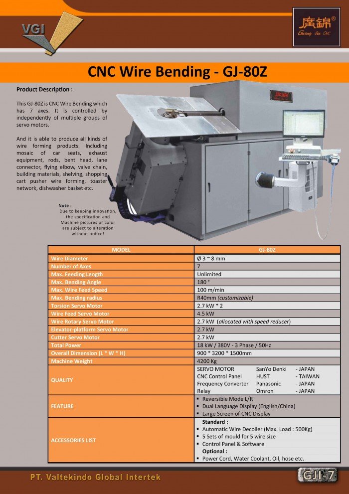 CNC Wire Bending GJ-80Z