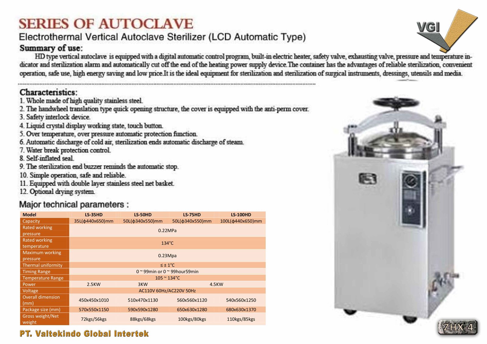 Electrothermal Vertical Autoclave Sterilizer 