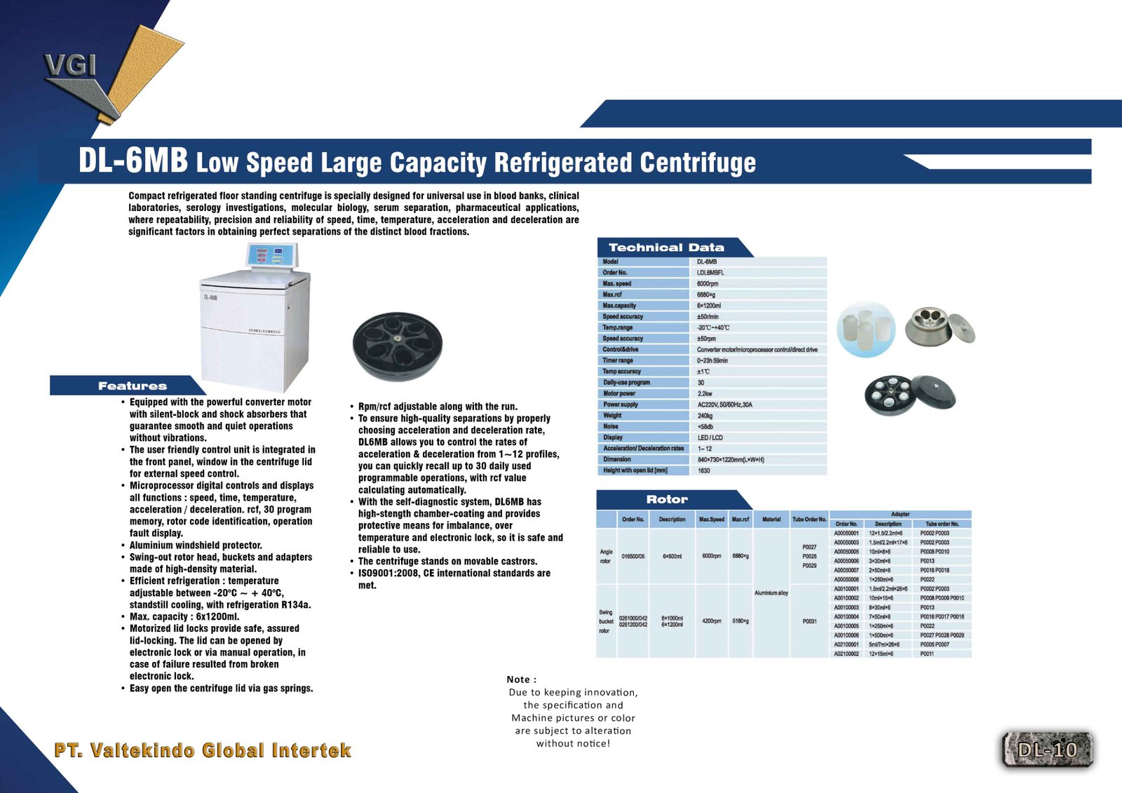 Low Speed Large Capacity Refrigerated Centrifuge