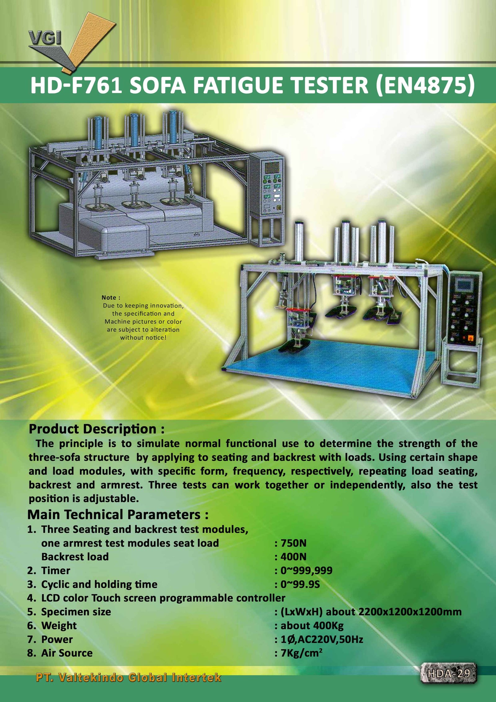 Sofa Fatigue Tester