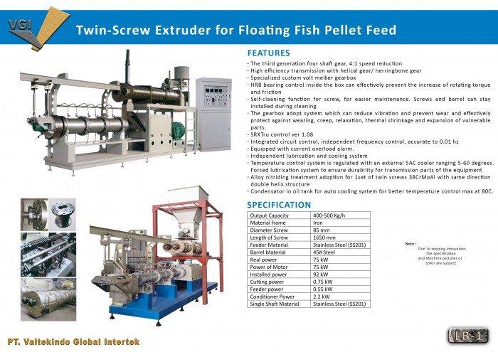 Twin - Screw Extruder For Floating Fish Pellet Feed