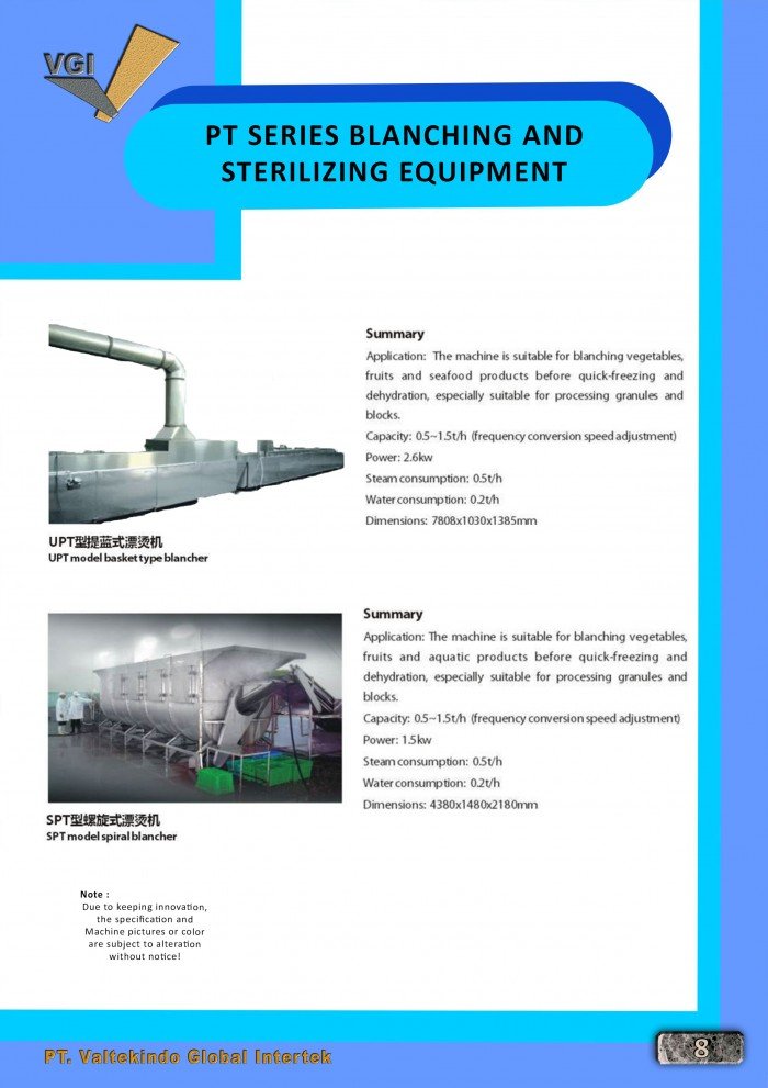 BLANCHING AND STERILIZING EQUIPMENT 1