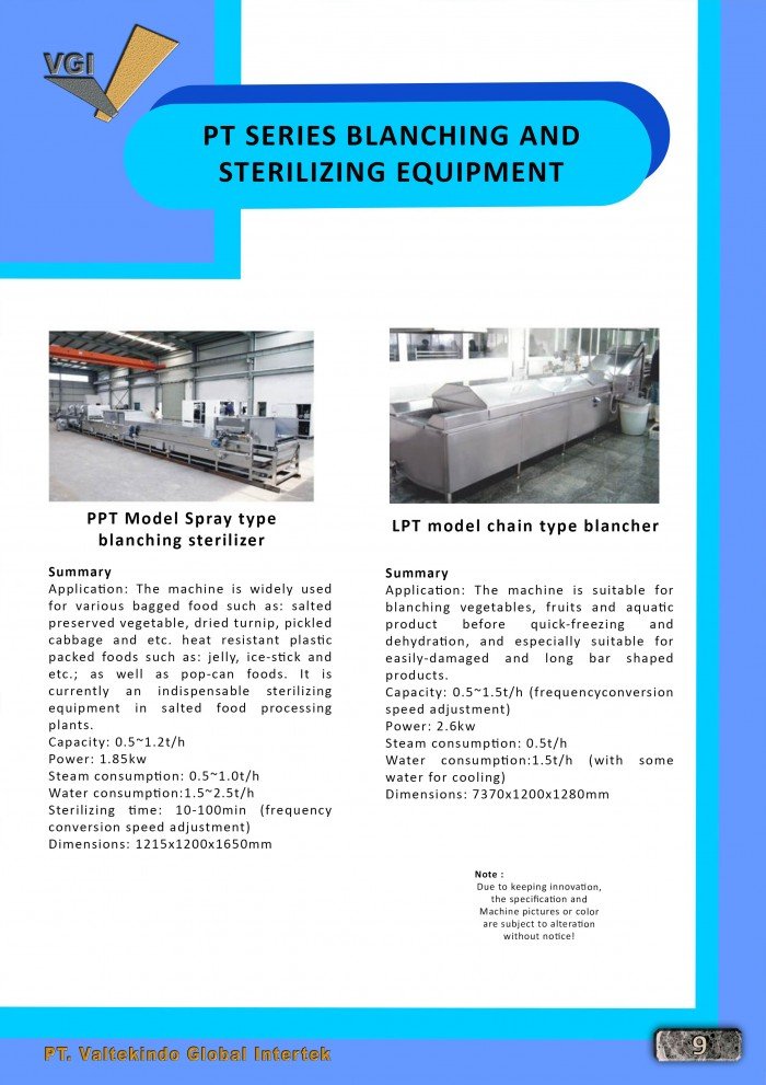 BLANCHING AND STERILIZING EQUIPMENT 2