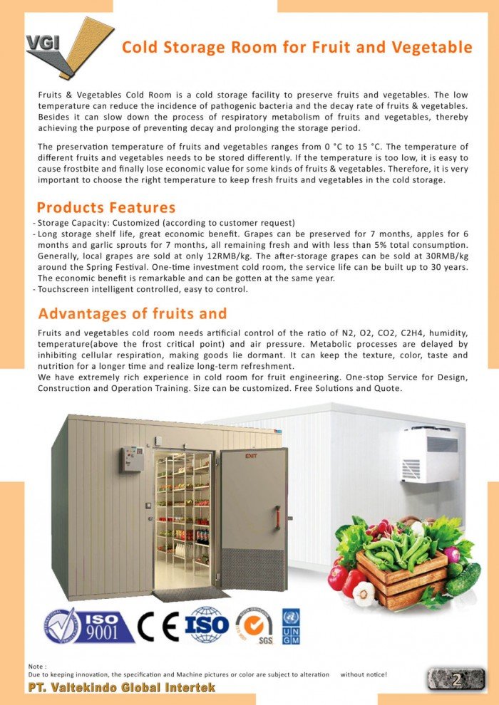 Cold Storage Room for Fruit and Vegetable