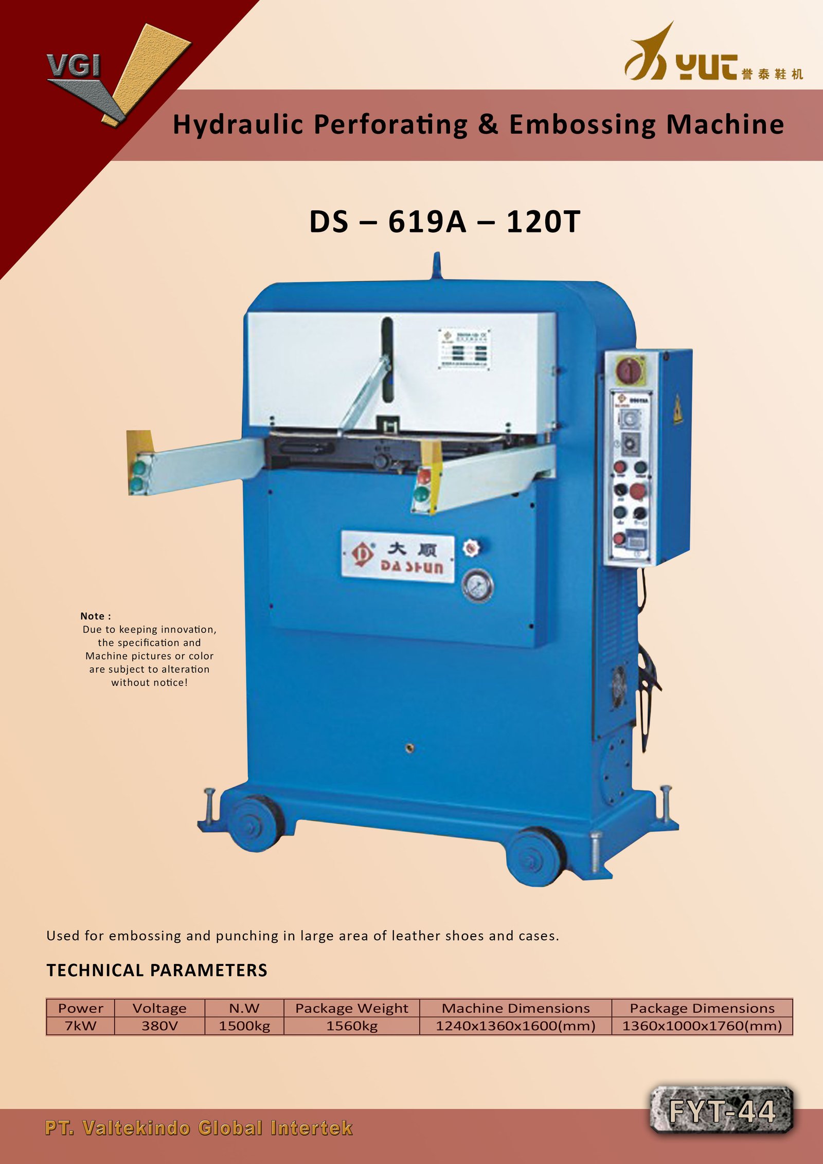 Hydraulic Perforating & Embossing Machine