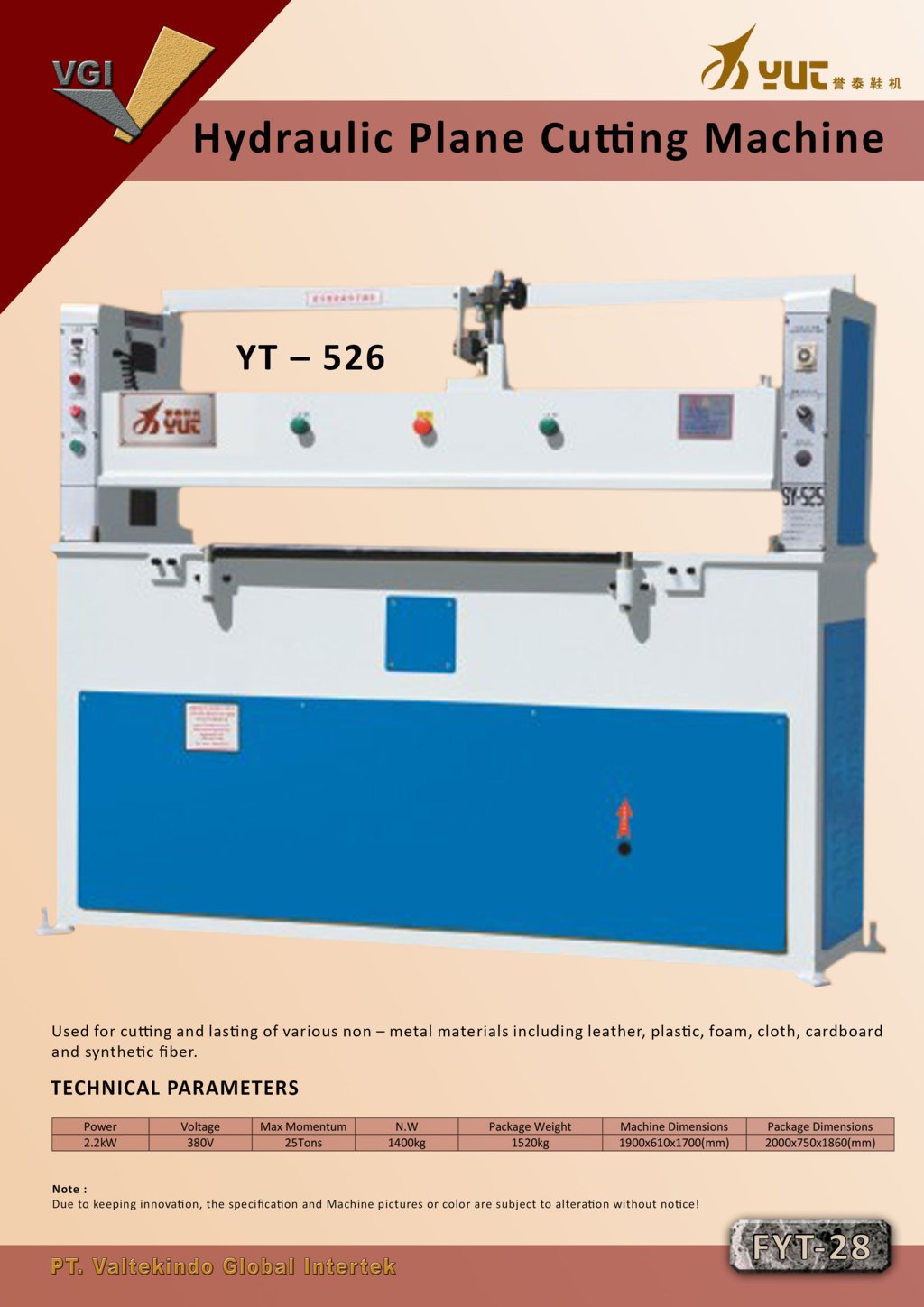 Hydraulic Plane Cutting Machine