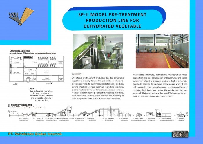 PRE TREATMENT PRODUCTION LINE FOR DEHYDRATED VEGETABLE