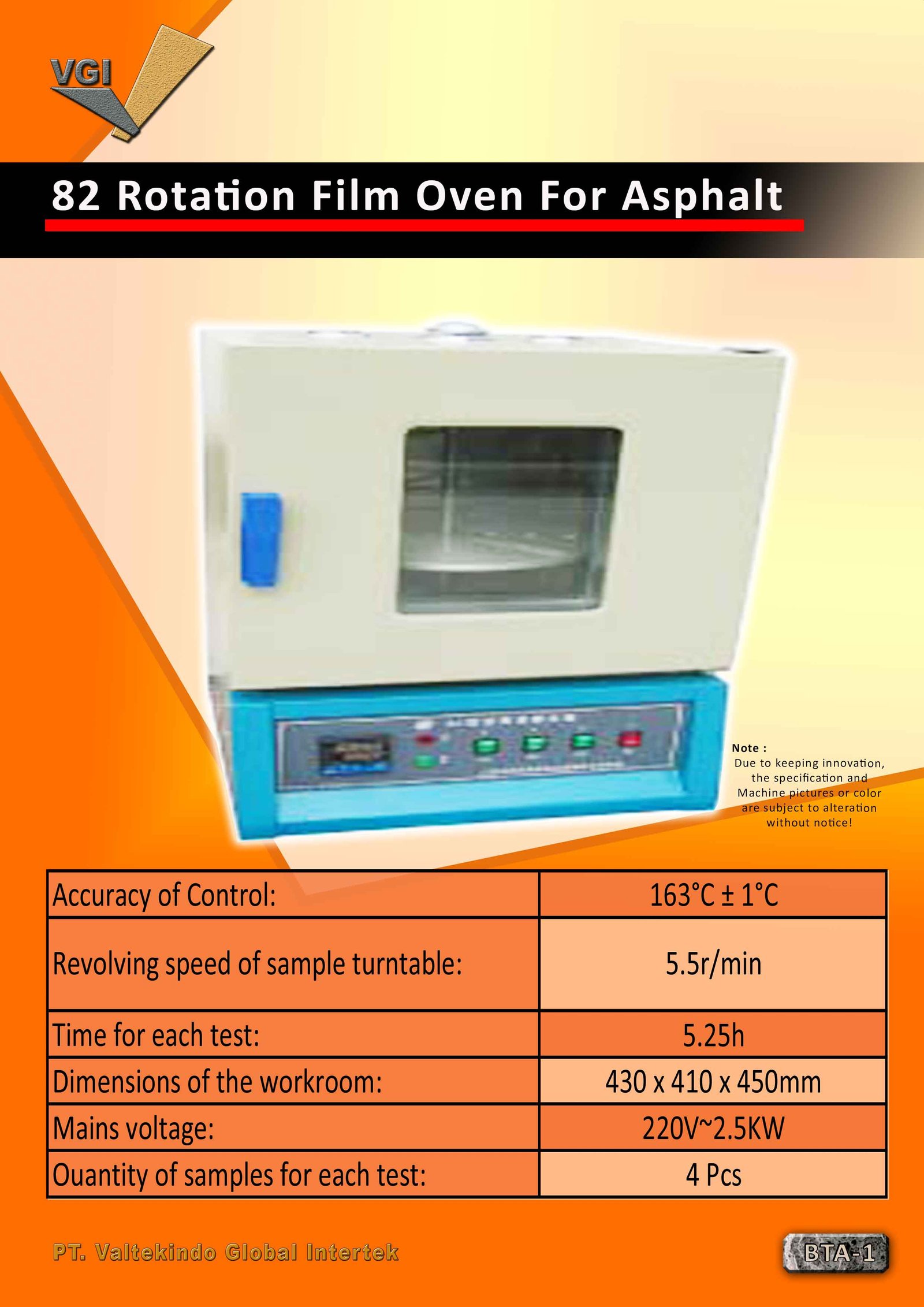 82 Rotation Film Oven For Asphalt