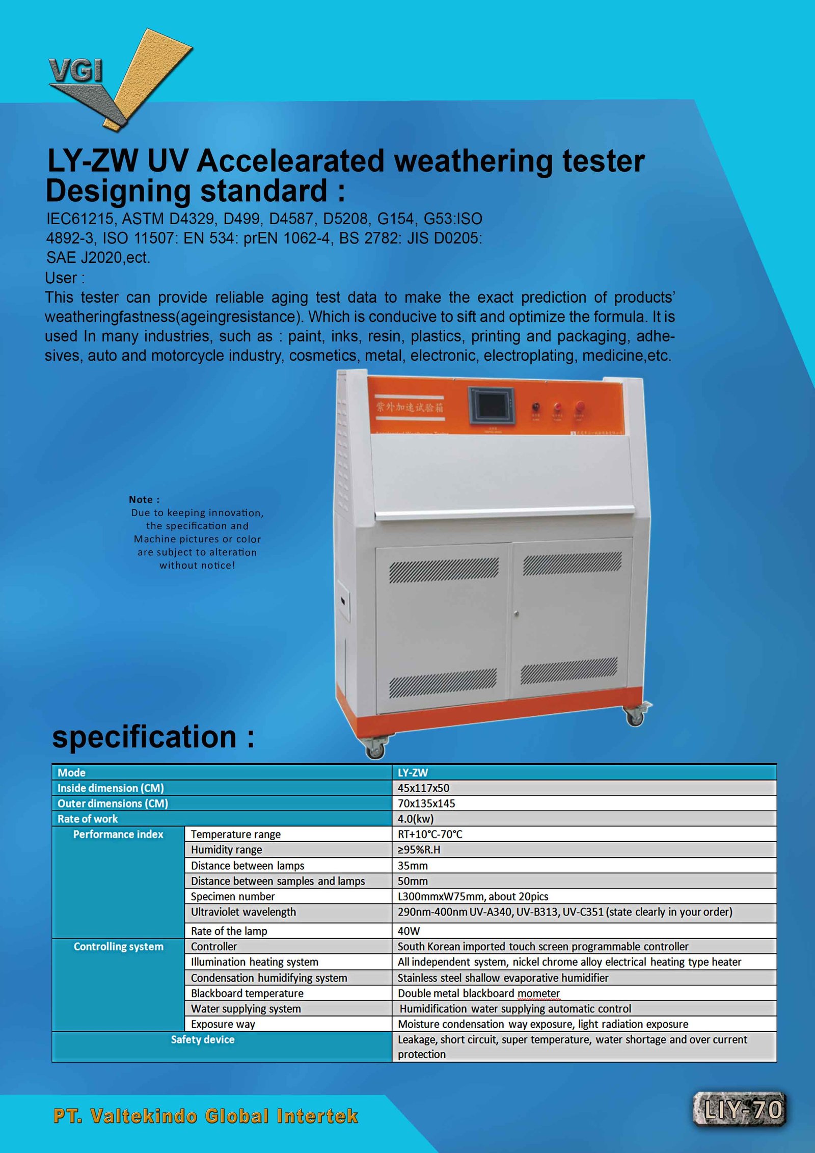 Accelearated Weathering Tester