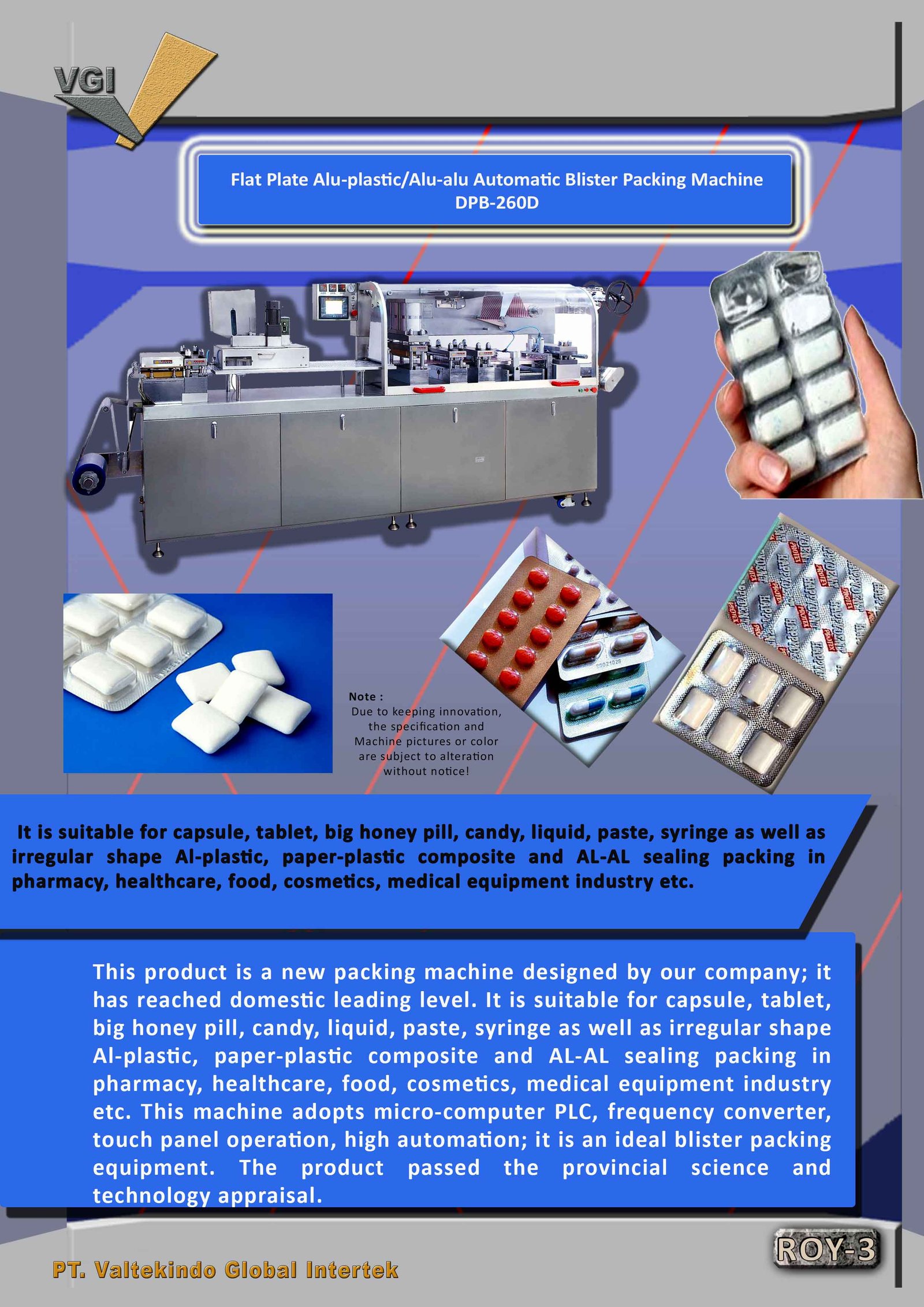 Alu-alu Automatic Blister Packing Machine 