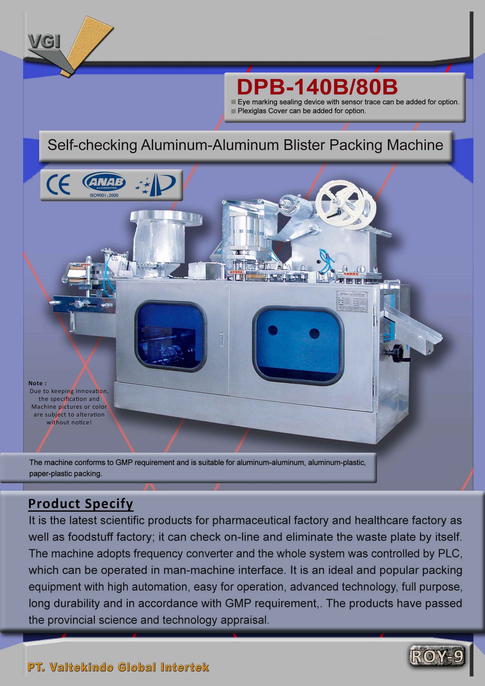 Alumunium Blister Packing Machine