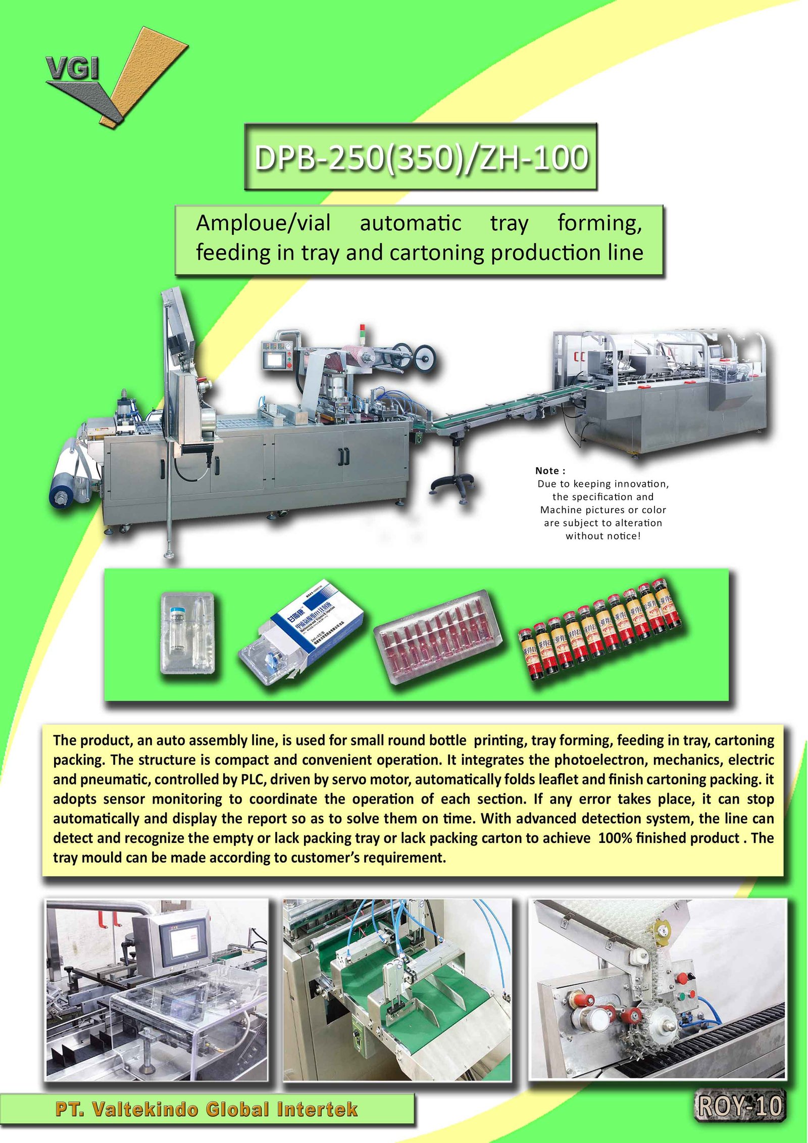 Amploue/Vial Automatic Tray Forming