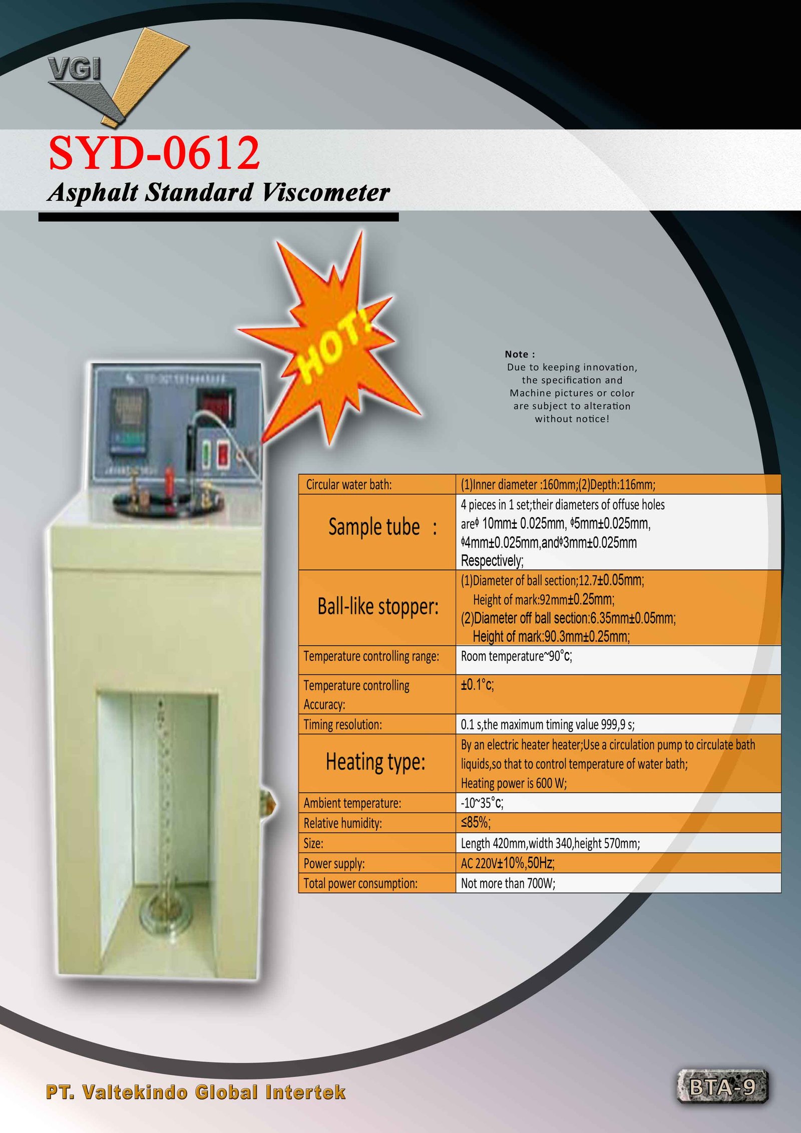 Asphalt Standard Viscometer