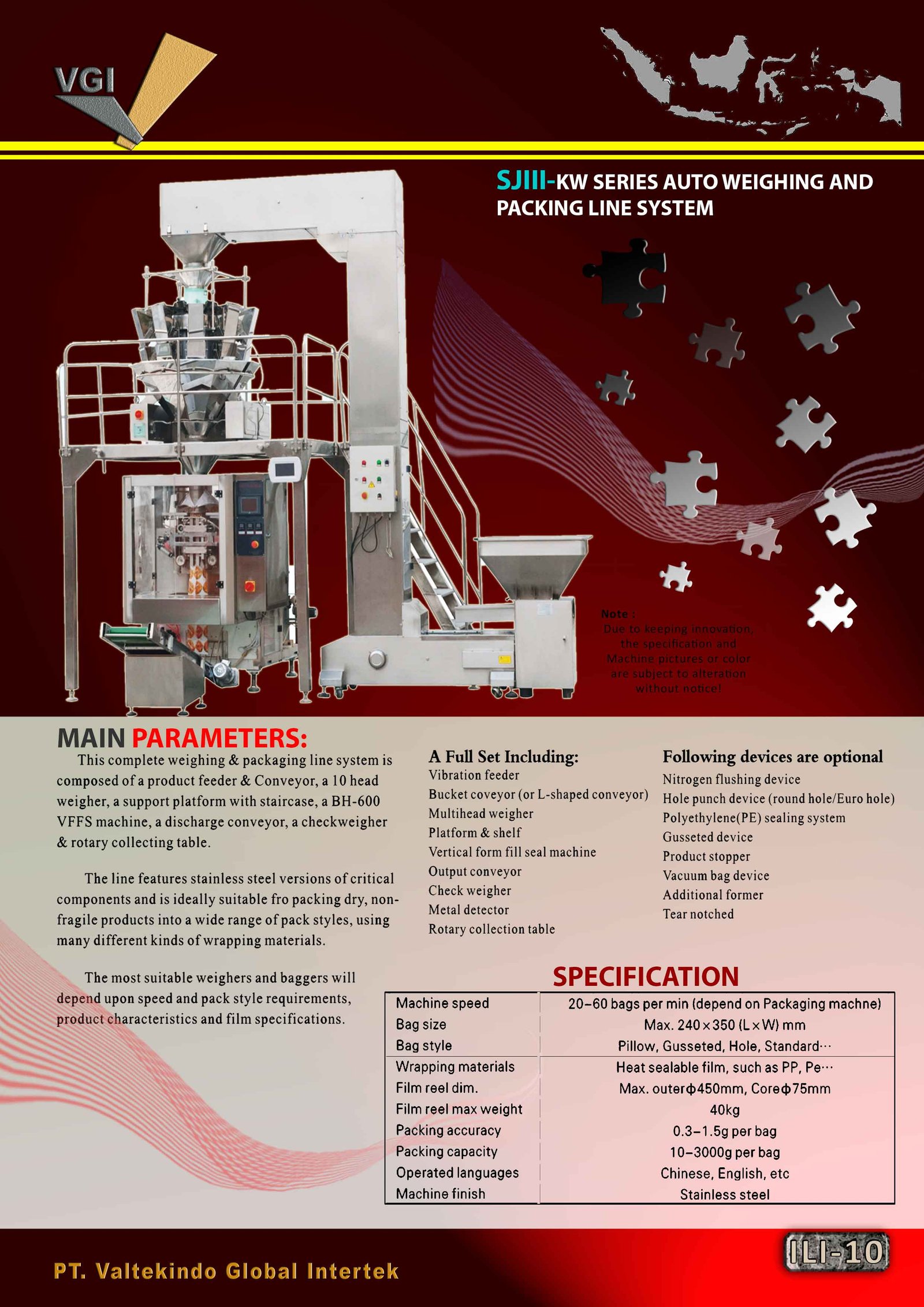 Auto Weighing and Packing Line System