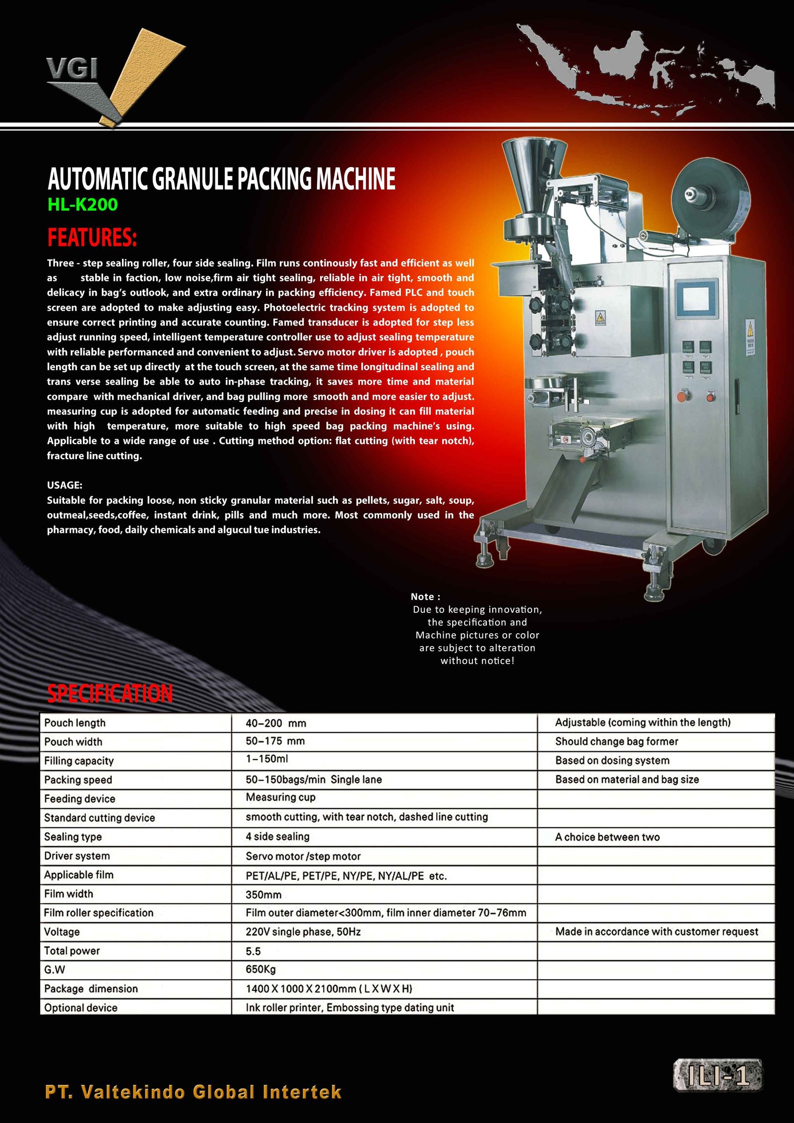 Automatic Granule Packing Machine