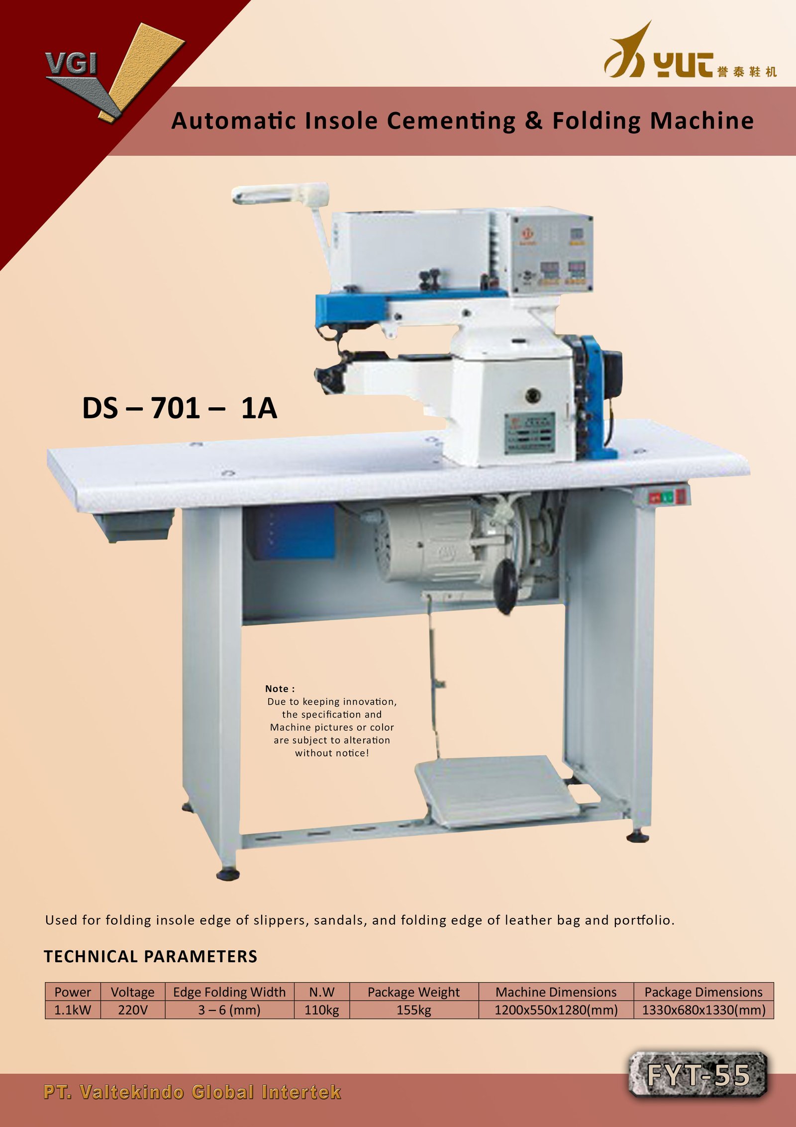 Automatic Insole Cementing & Folding Machine