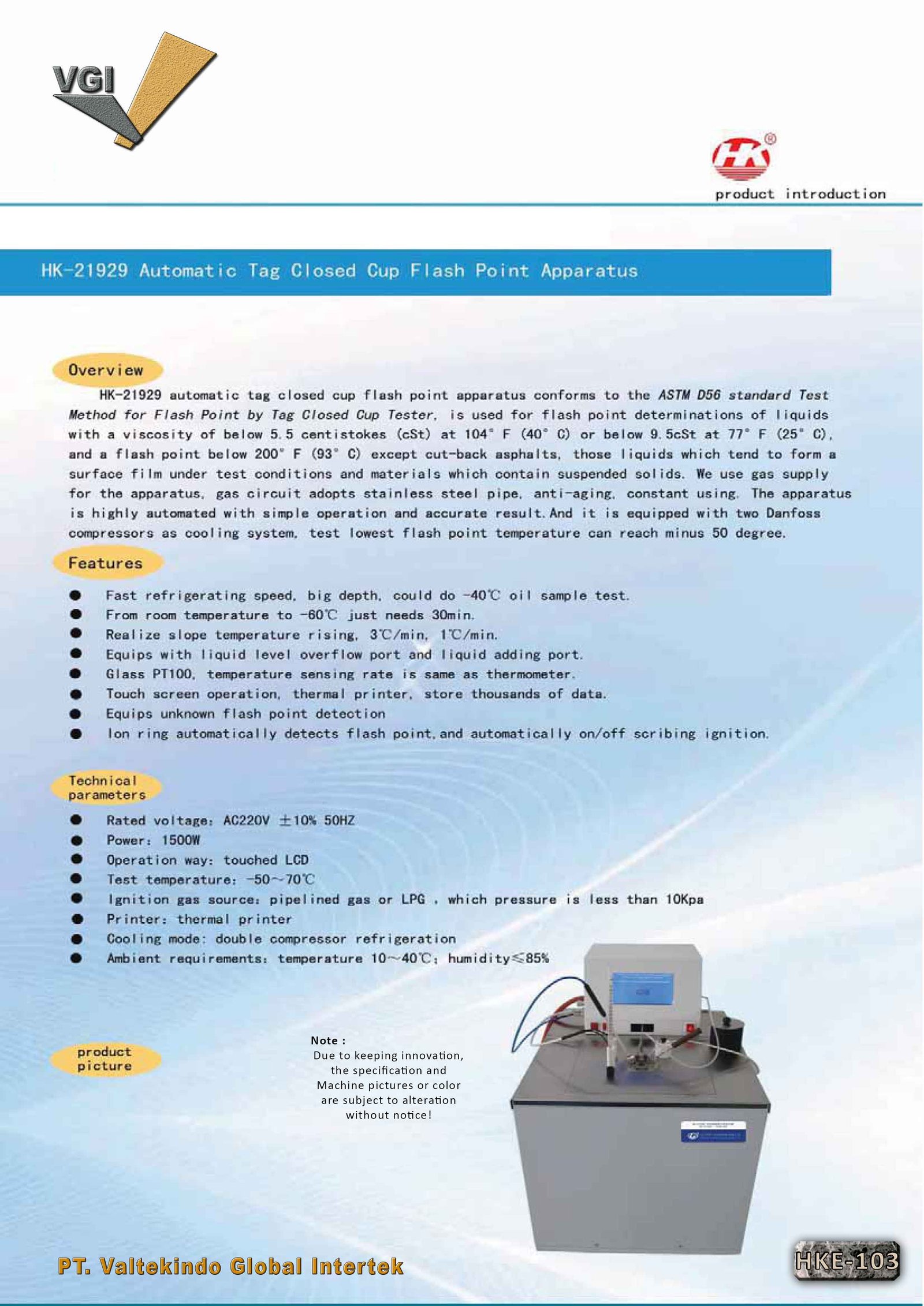 Automatic Tag Closed Cup Flash Point Apparatus