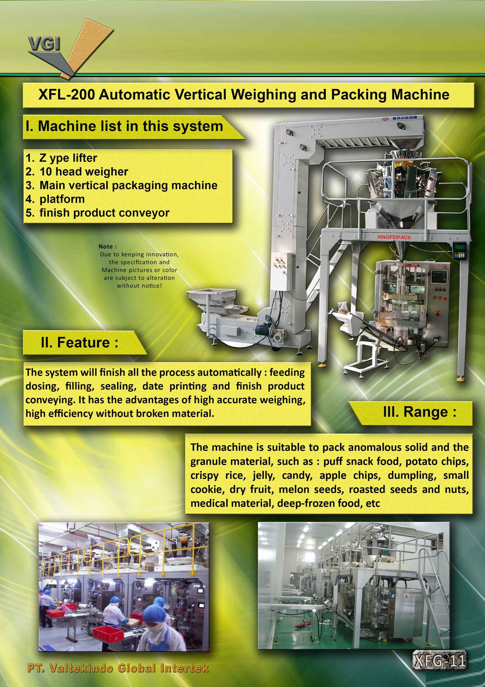 Automatic Vertical Weighing and Packing Machine