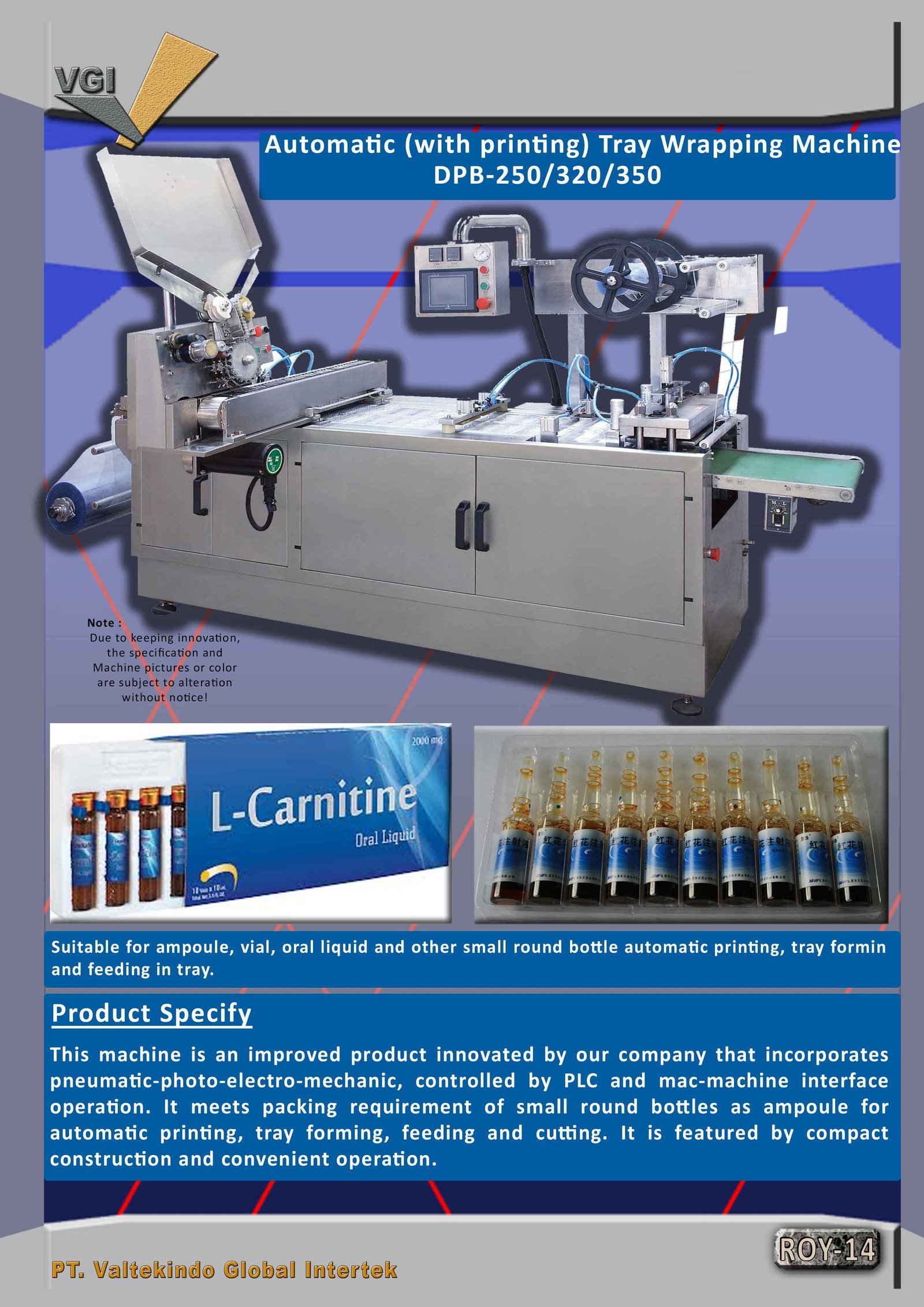 Automatic (with printing) Tray Wrapping Machine 