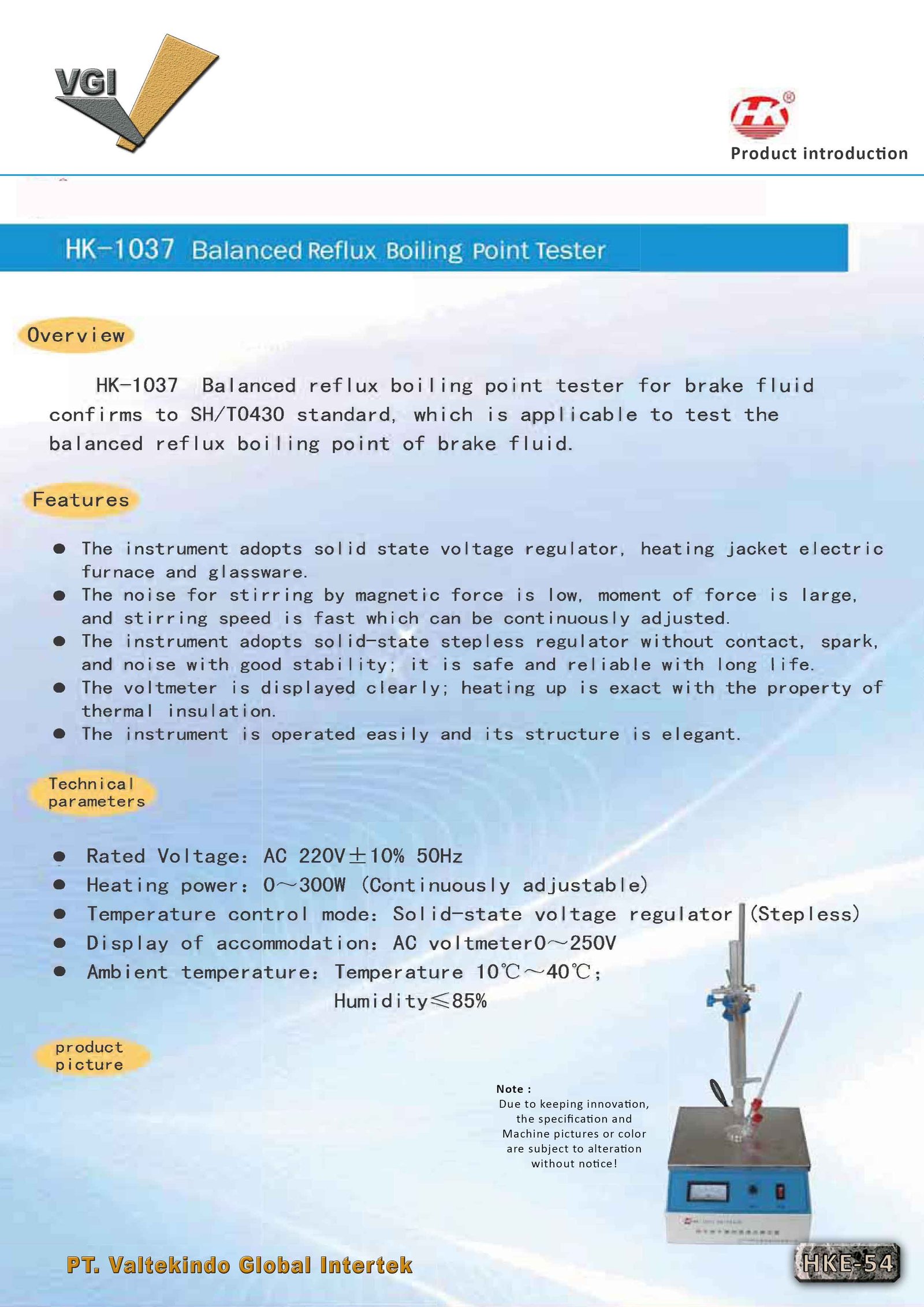 Balanced Reflux Boiling Point Tester