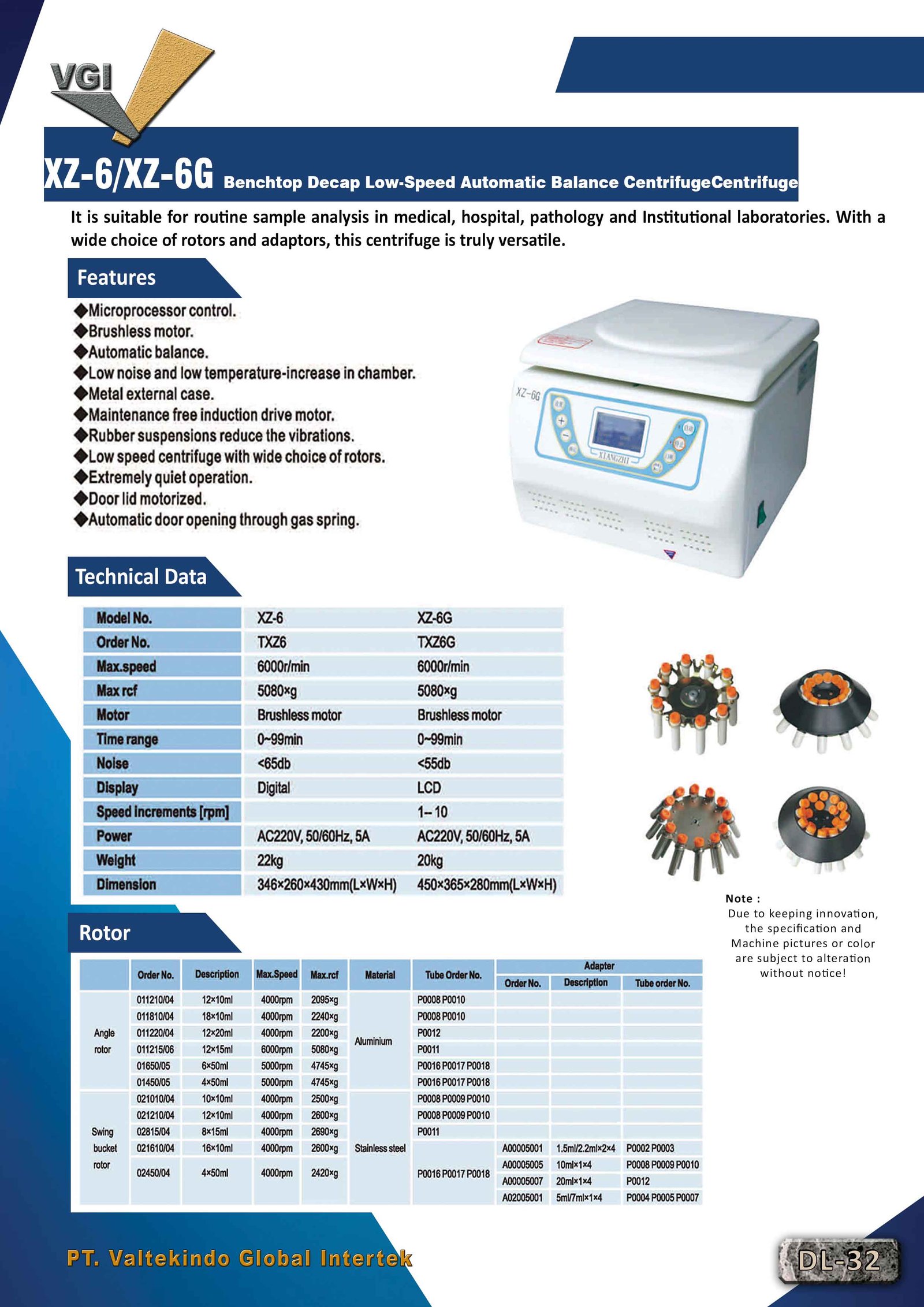 Benchtop Decap Low Speed Automatic Balance Centrifuge 