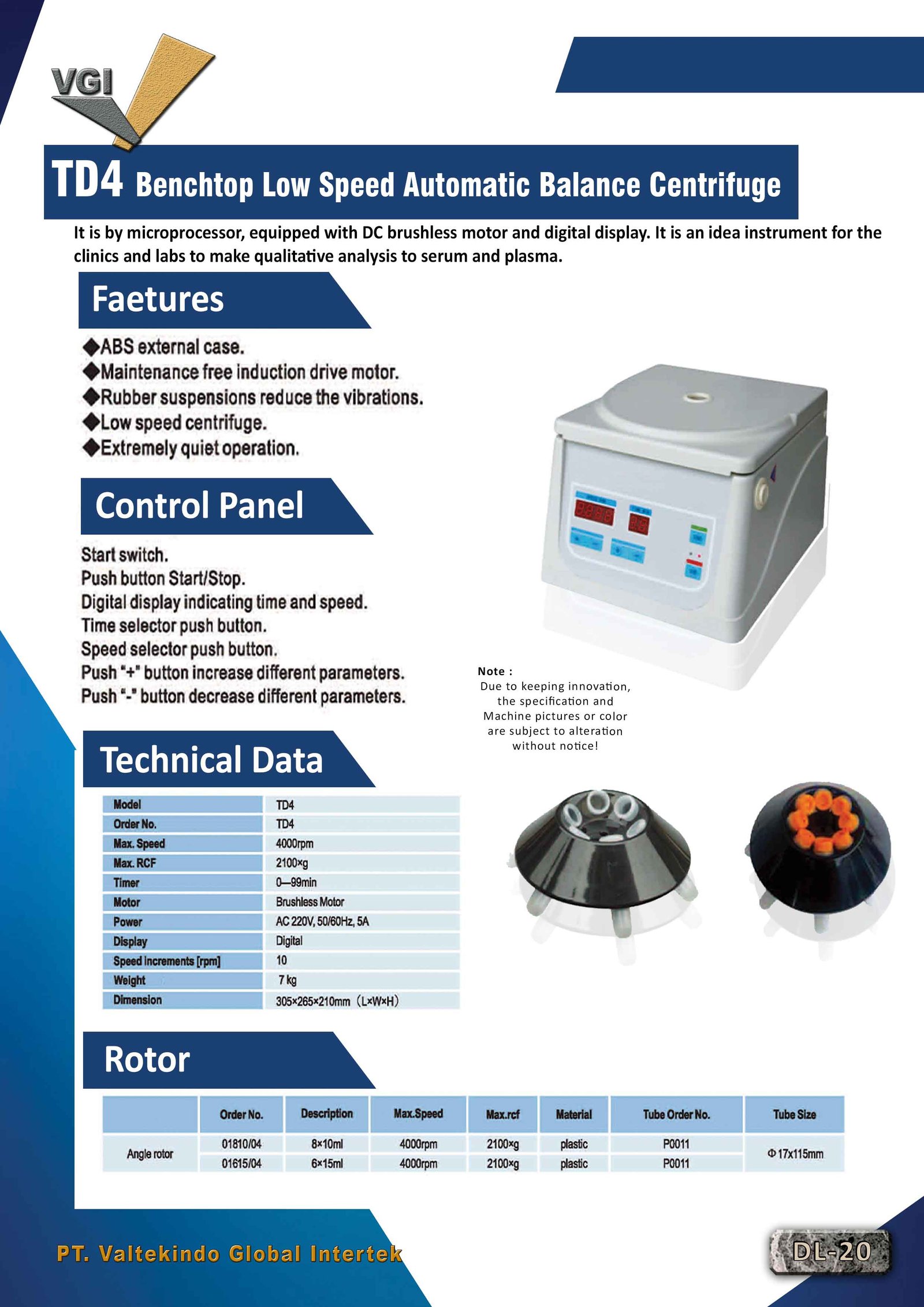 Benchtop Low Speed Automatic Balance Centrifuge