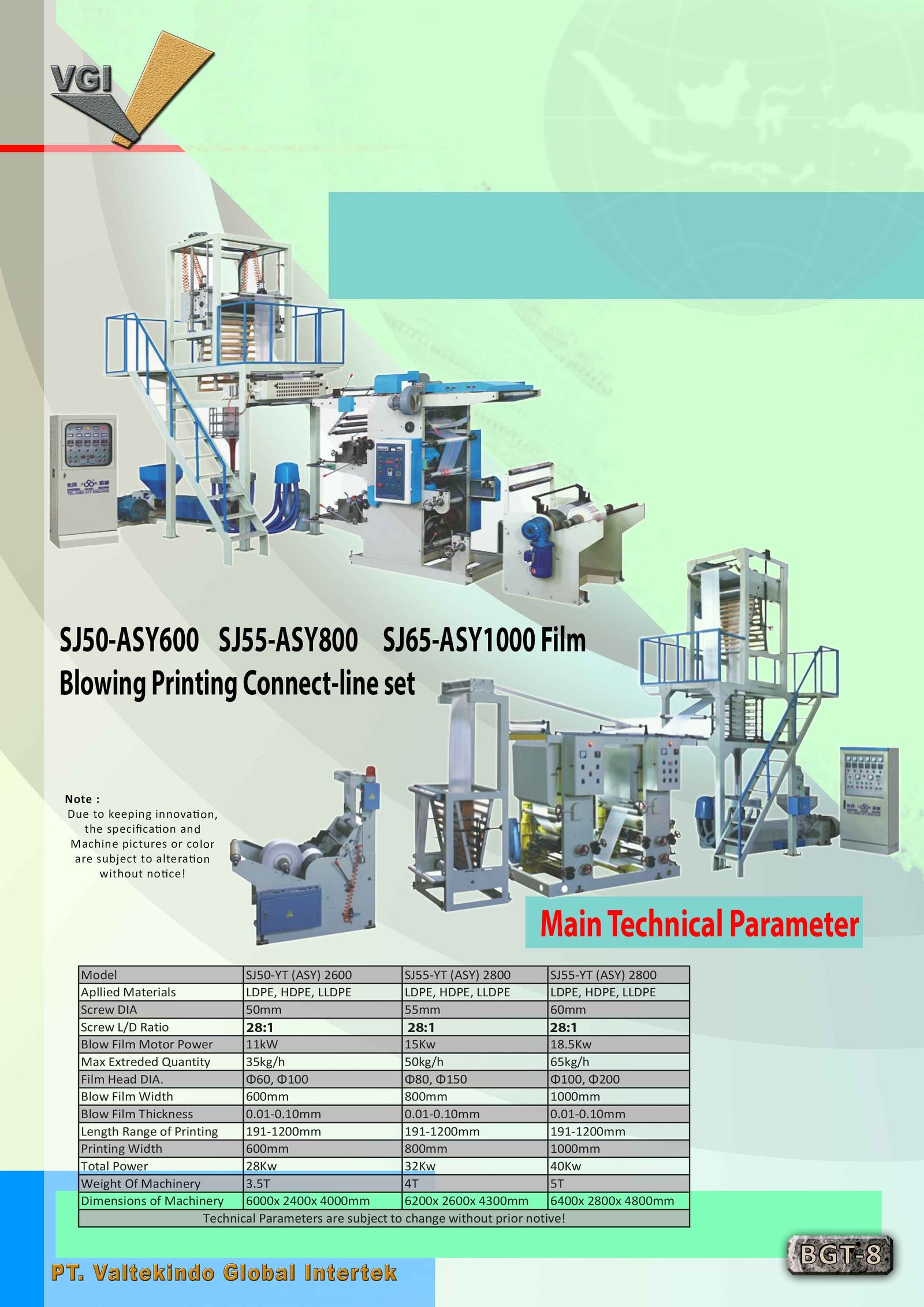 BLOWING PRINTING CONNECT LINE SET