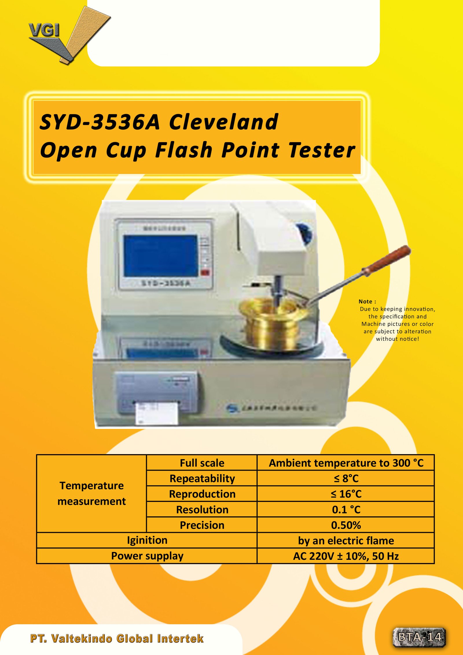 Cleveland Open Cup Flash Point Tester