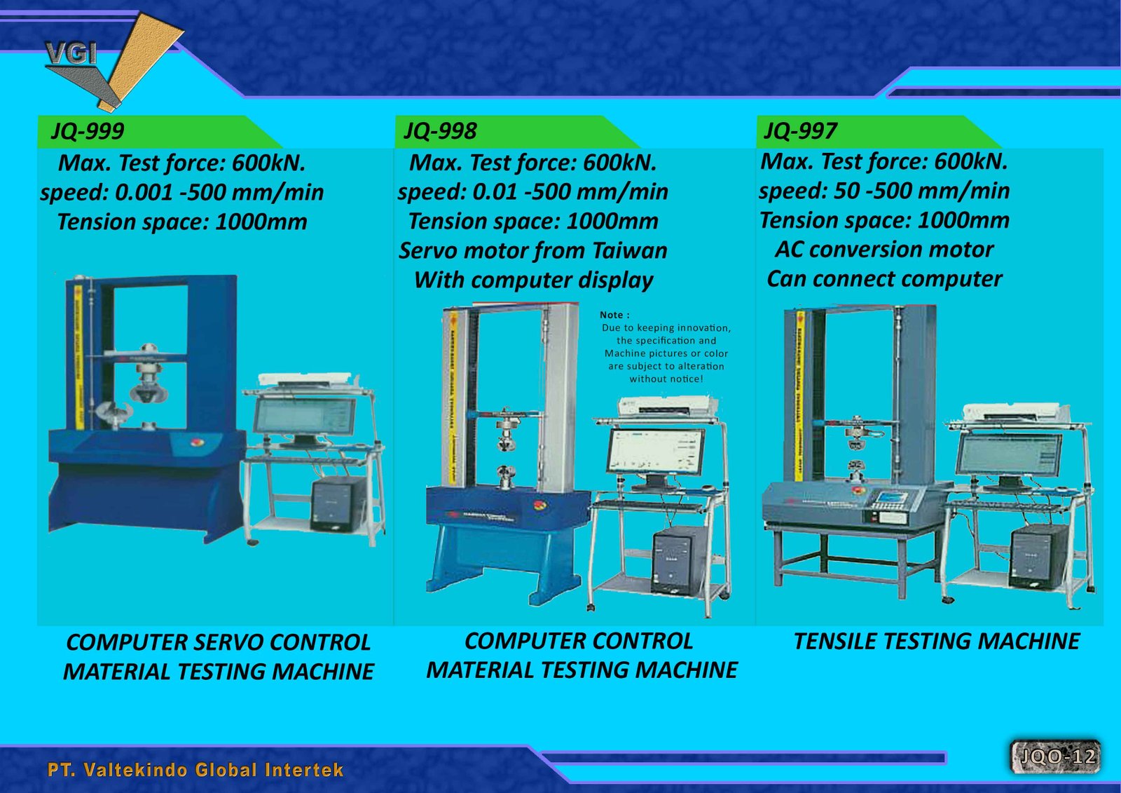 Computer Servo Control Material Testing MAchine