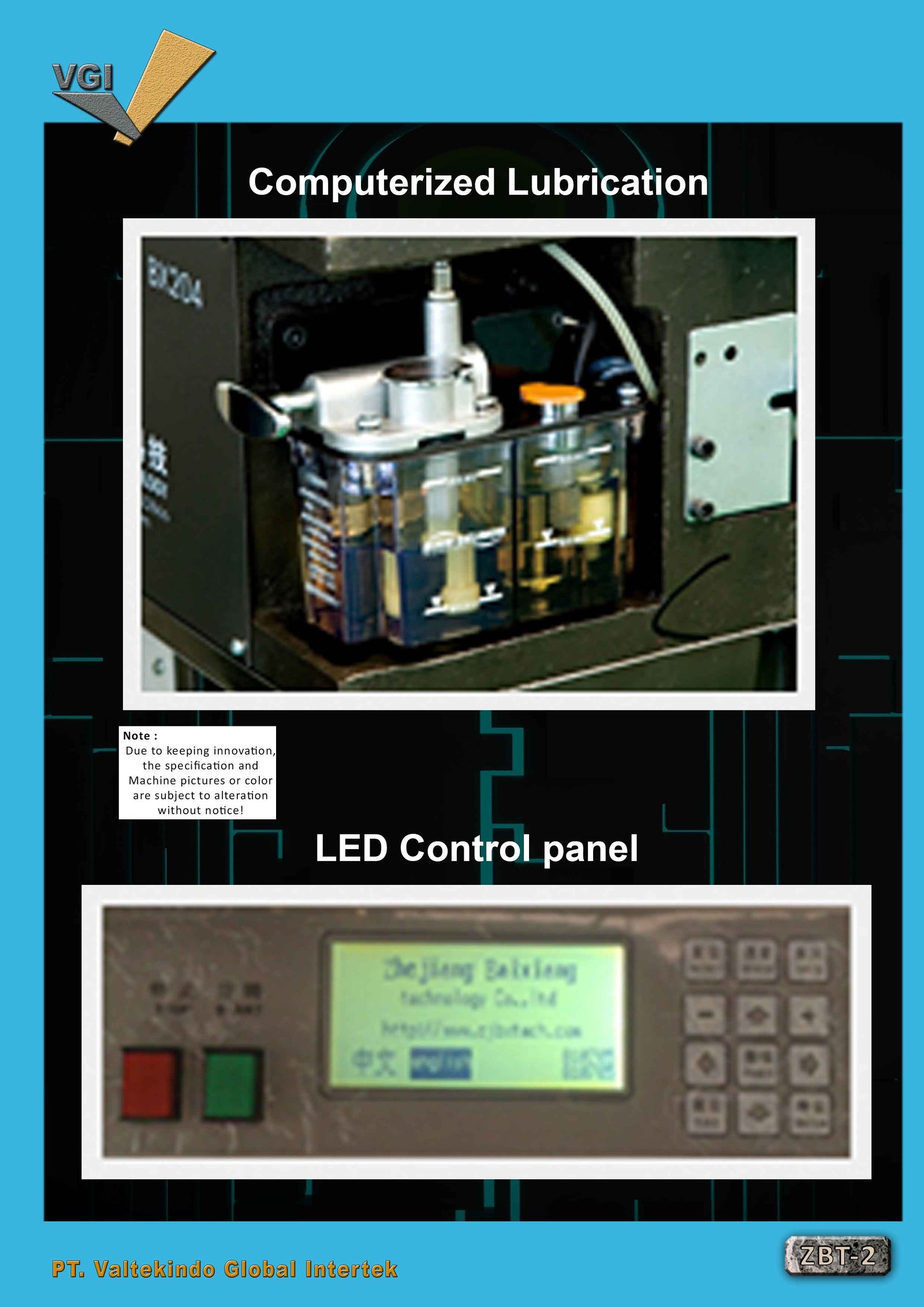 Computerized Lubrication & LED Control Panel