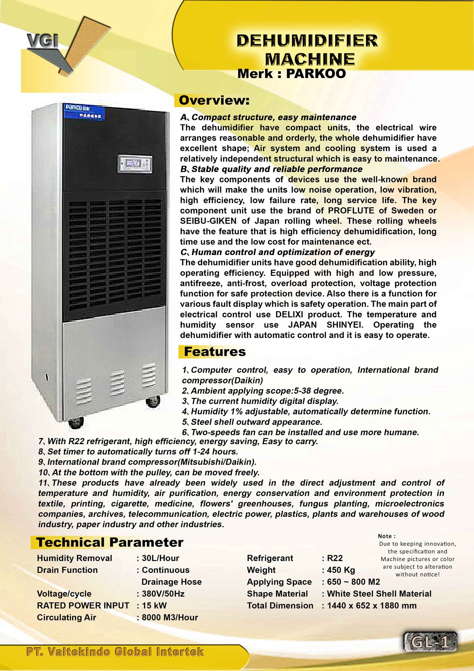 DEHUMIDIFIER MACHINE