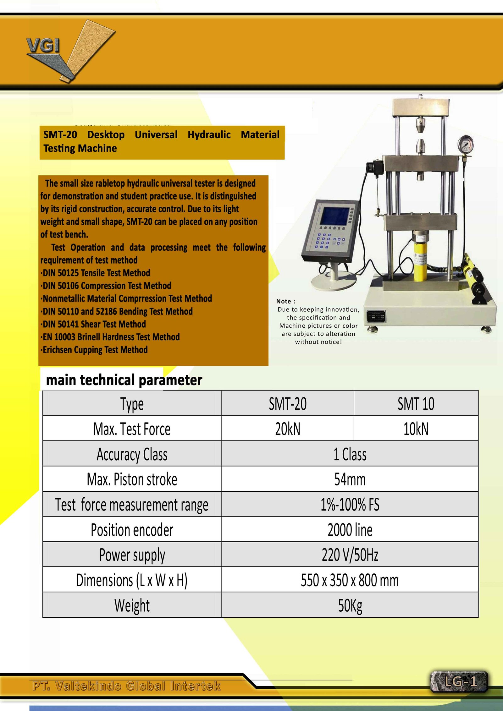 Desktop Universal Hydraulic Materials