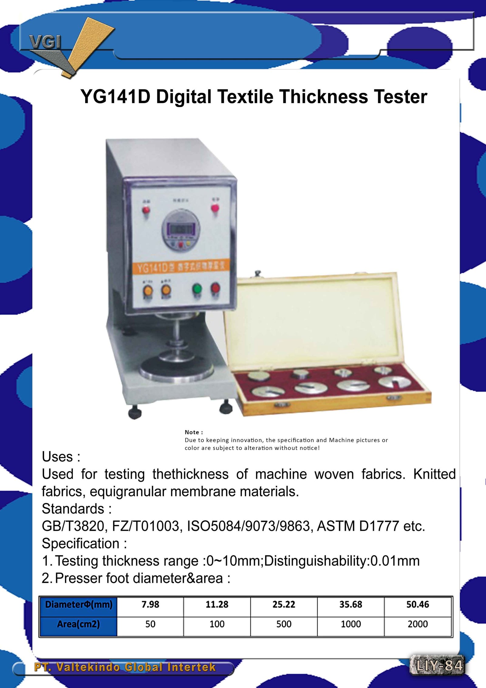 Digital Textile Thickness Tester