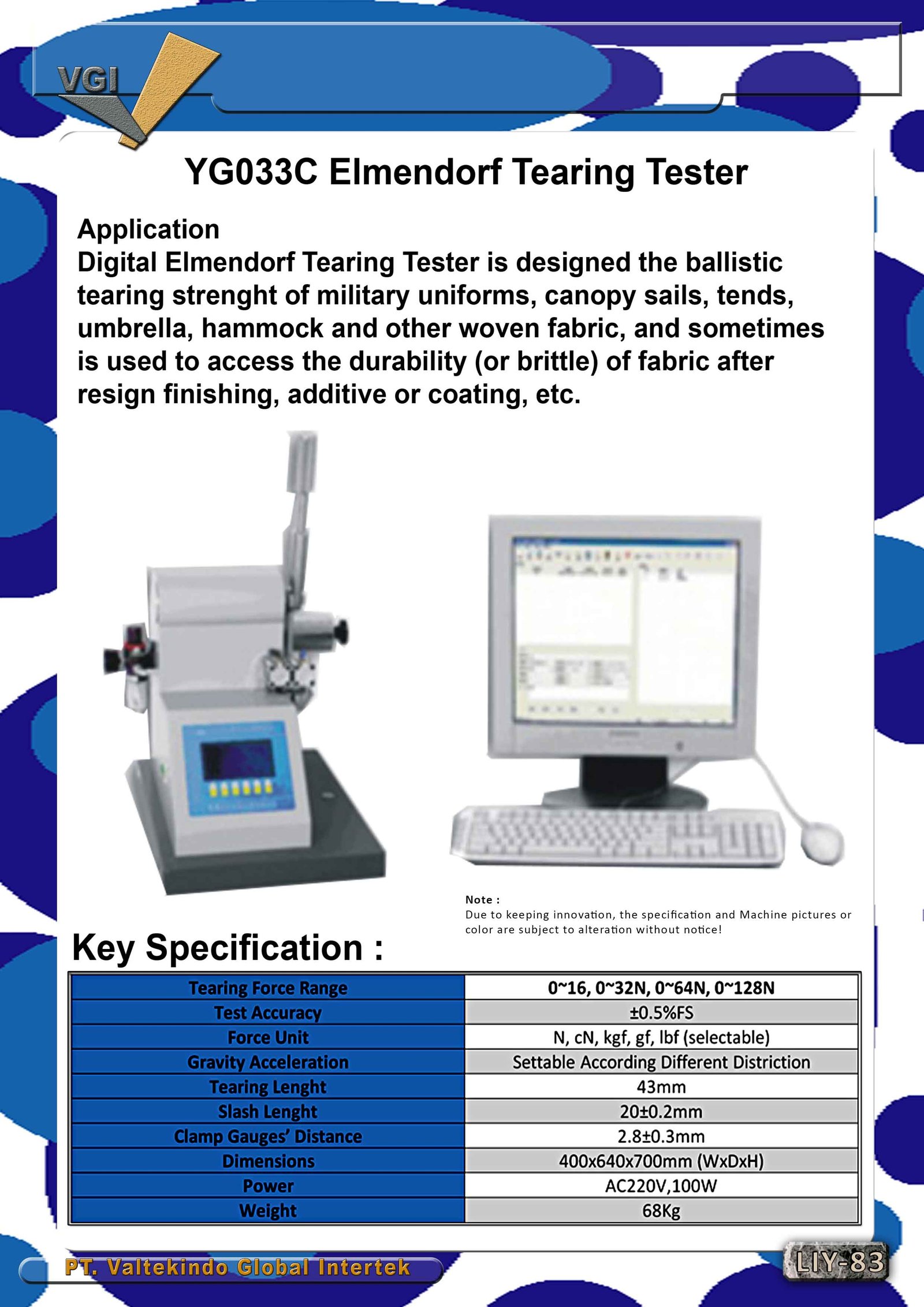 Elmendorf Tearing Tester