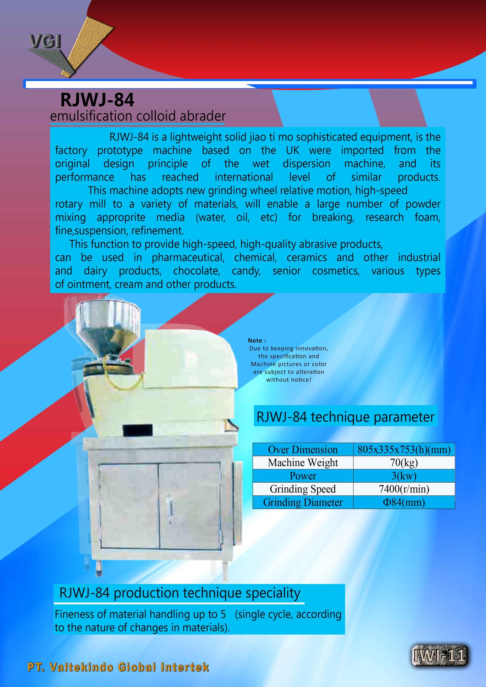 Emulsification Colloid Abrader