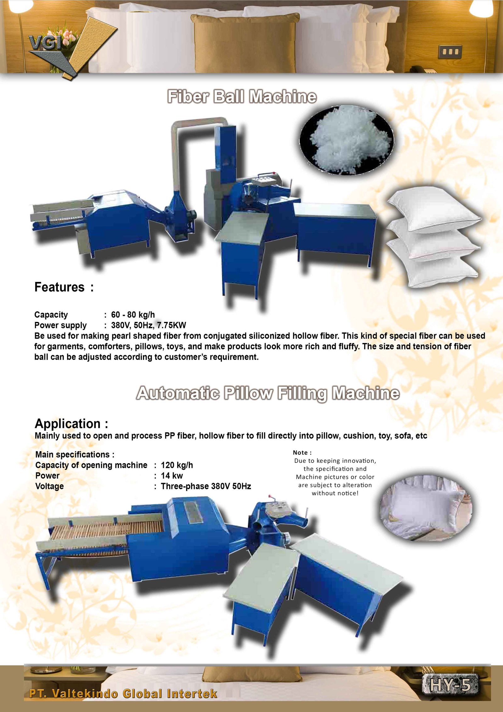 Fiber Ball Machine & Automatic Pillow Filling Machine