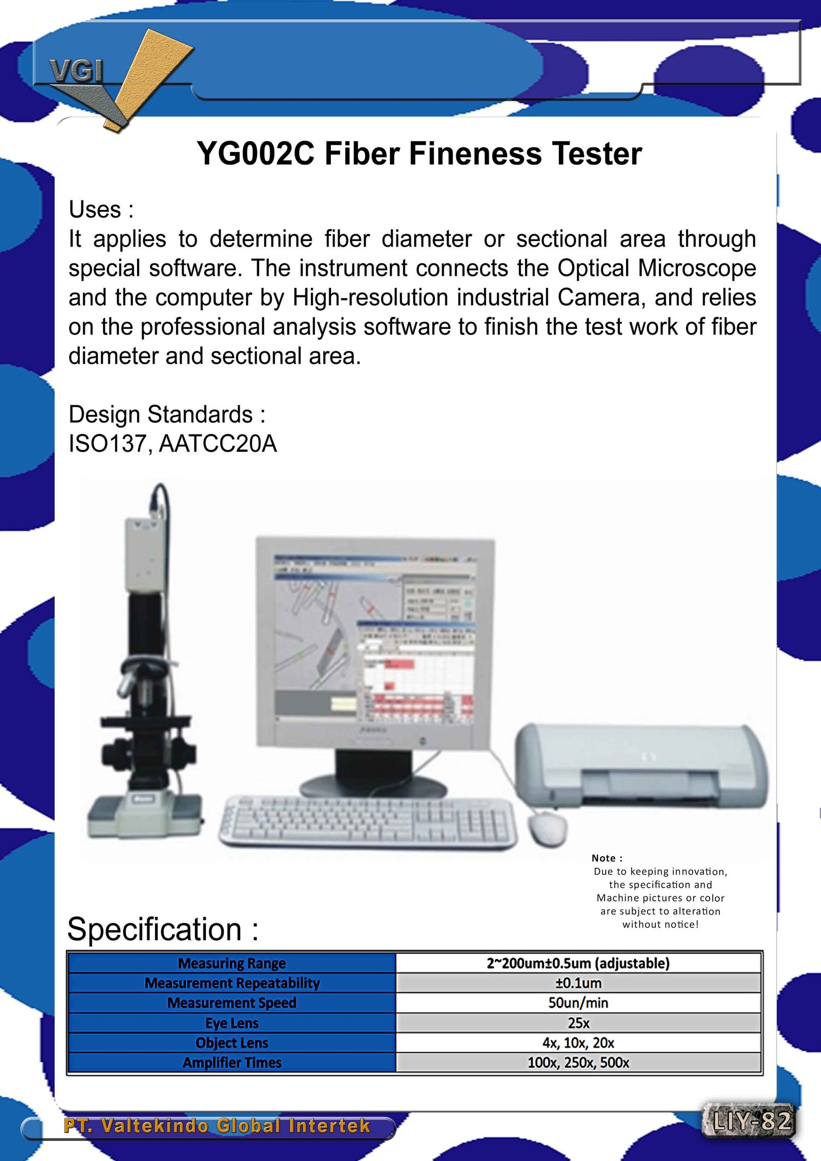 Fiber Fineness Tester