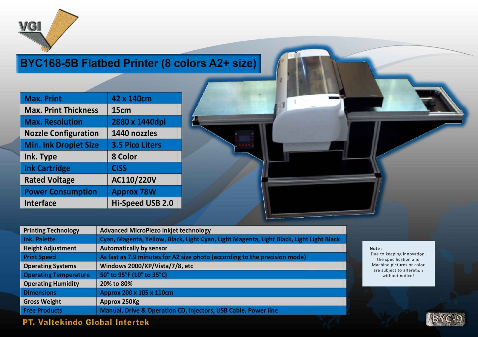 Flatbed Printer (8 Colors A2+ Size) 2