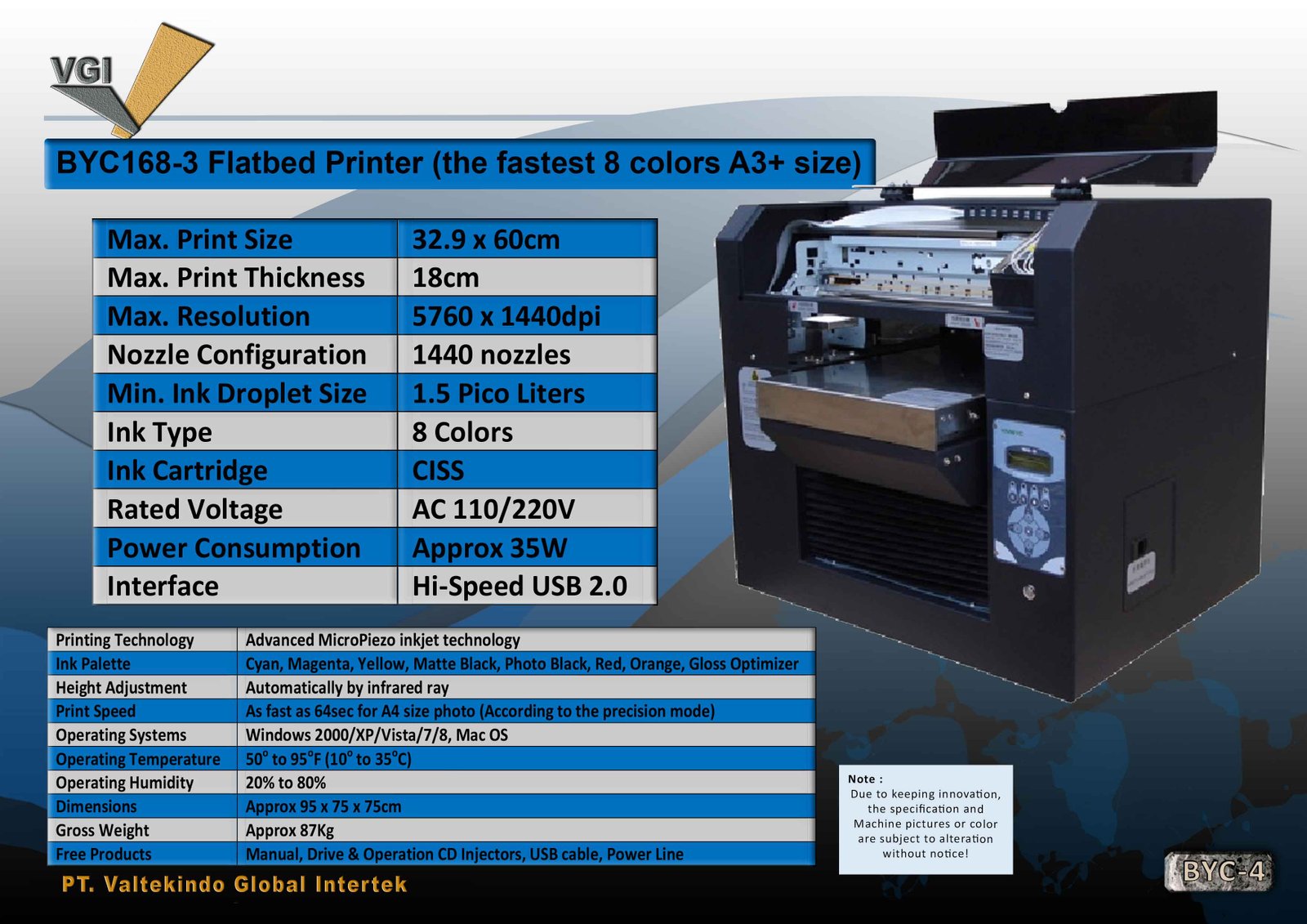 Flatbed Printer (The Fastest 8 Colors A3+ Size)