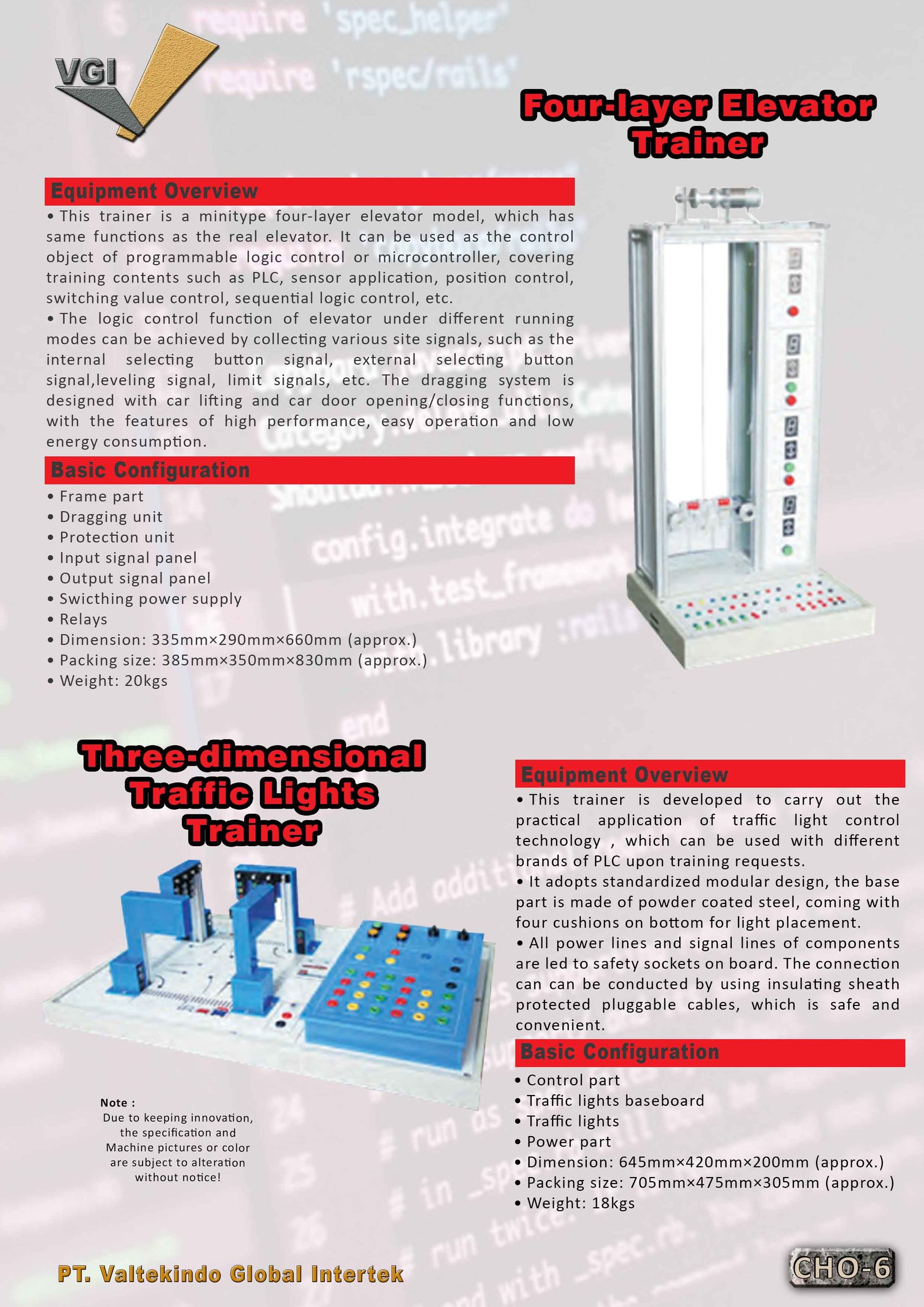 Four-layer Elevator & Three-dimensional Traffic Lights Trainer